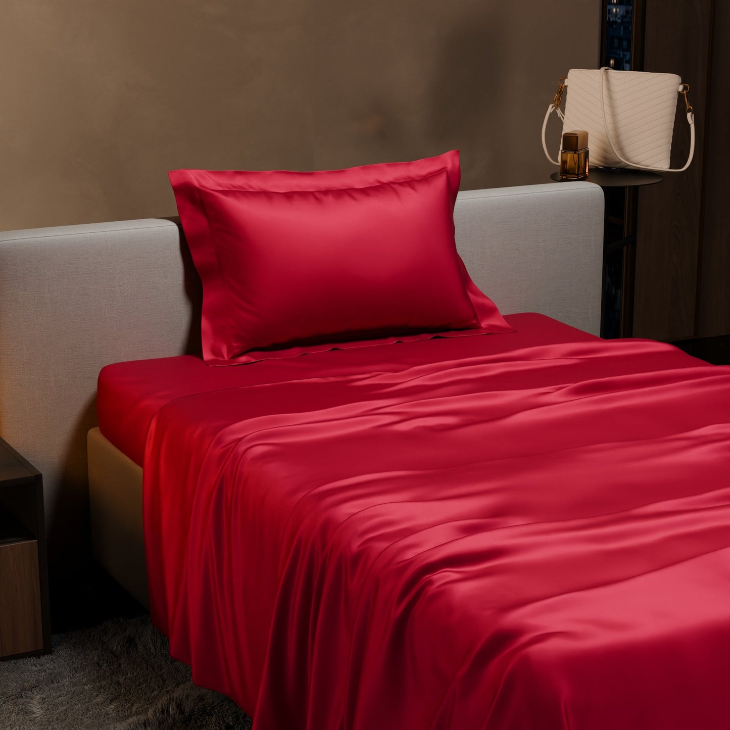 Flirty Red Flat Bedsheet Set