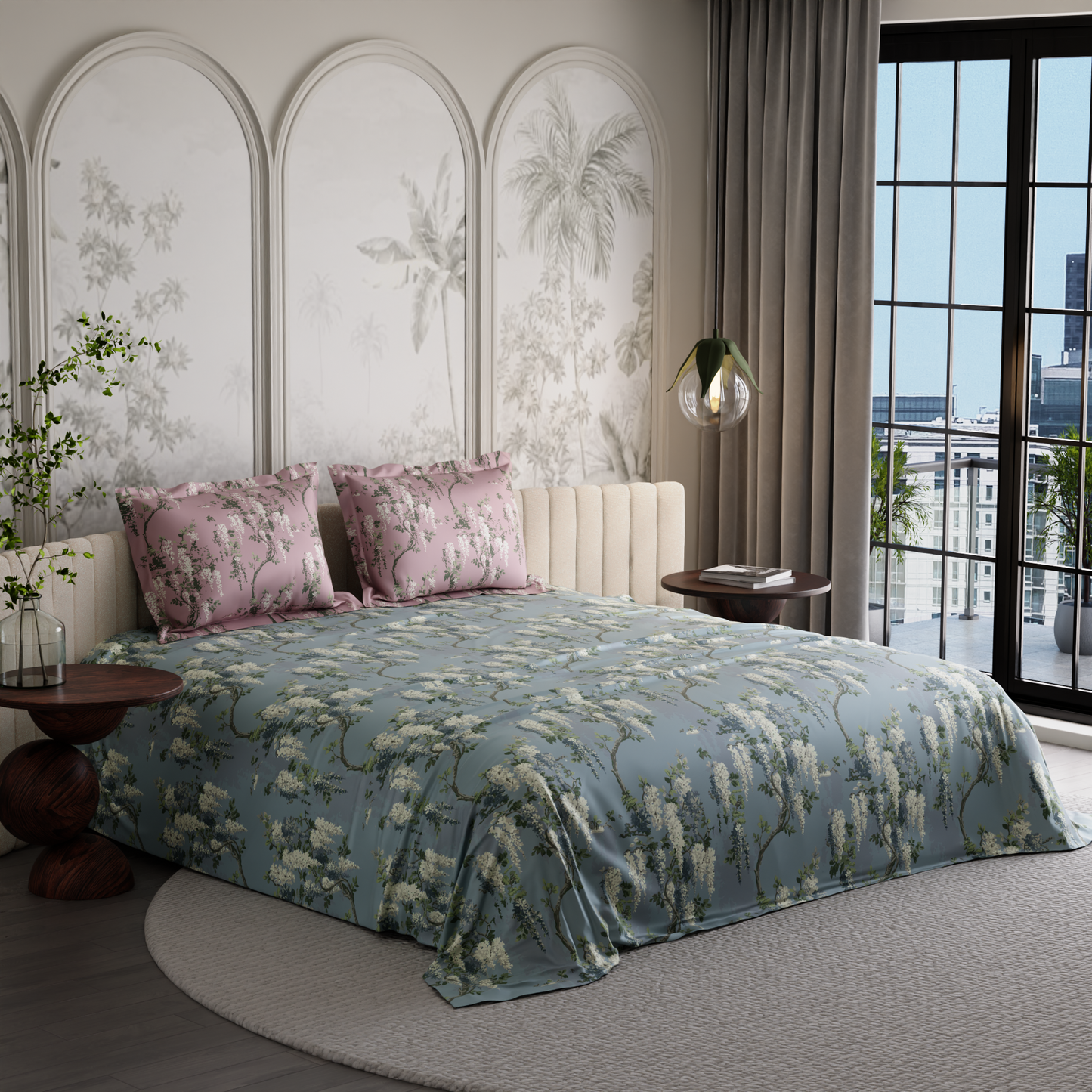 Wild Magnolia 300TC 100% Cotton Bedsheet Set