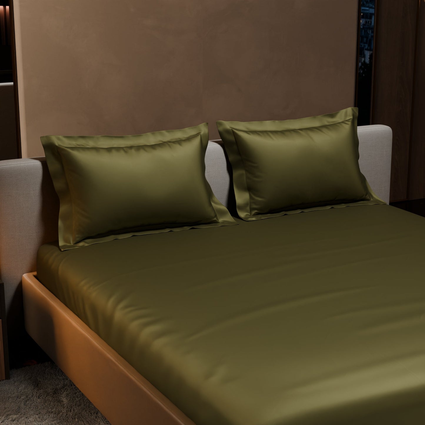 Olive Oasis Fitted Bedsheet Set