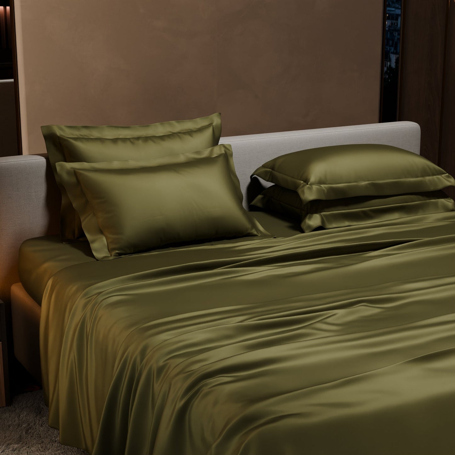 Olive Oasis Flat Bedsheet Set