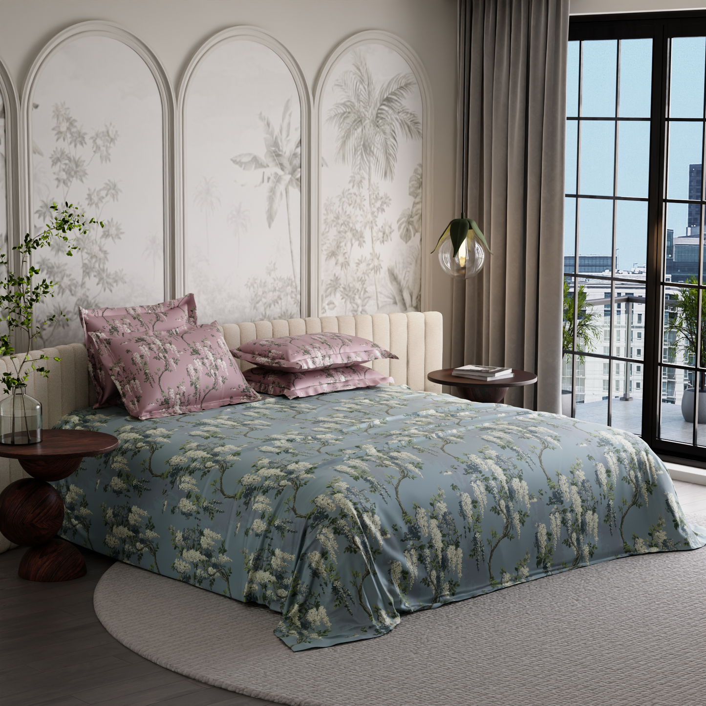 Wild Magnolia 300TC 100% Cotton Bedsheet Set