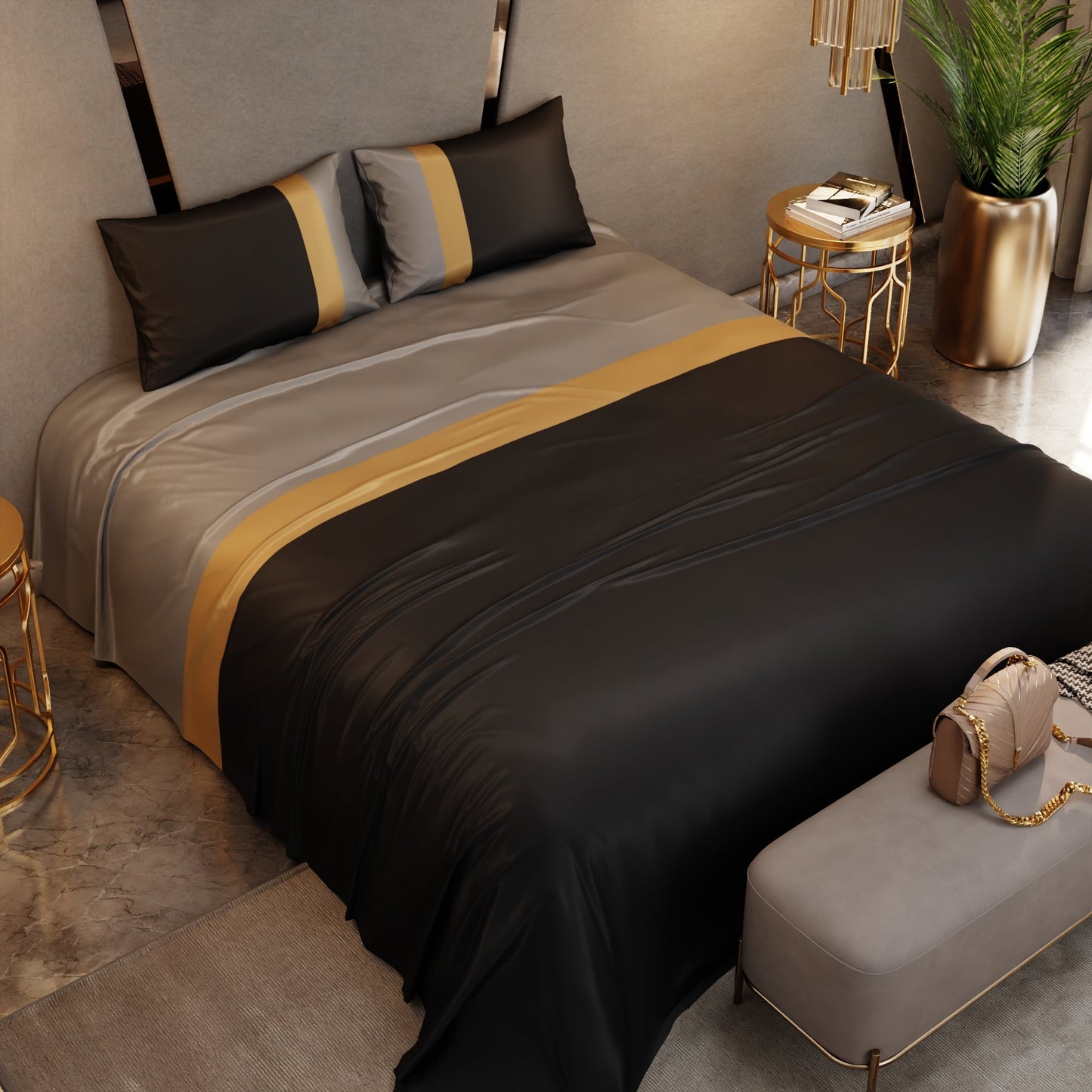 Urbane Tricolor Bedsheet Set