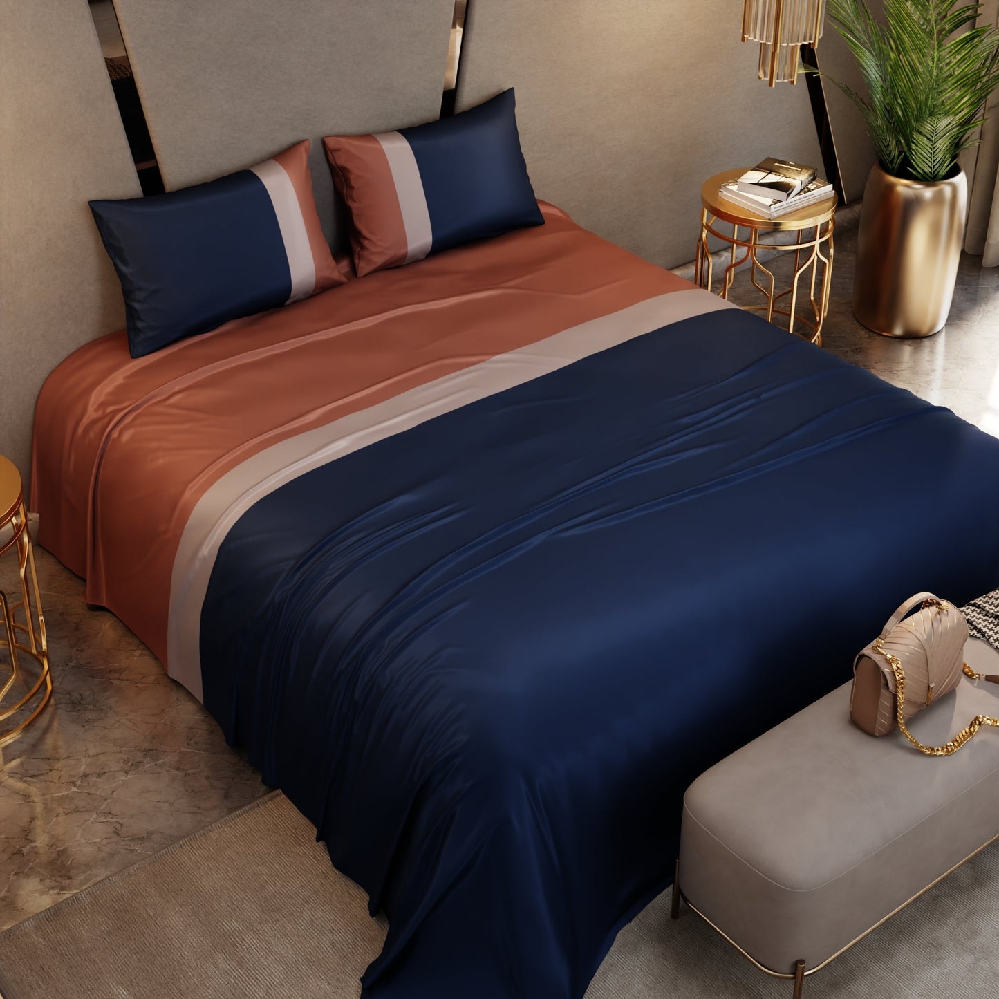 Cityscape Stripes Bedsheet Set