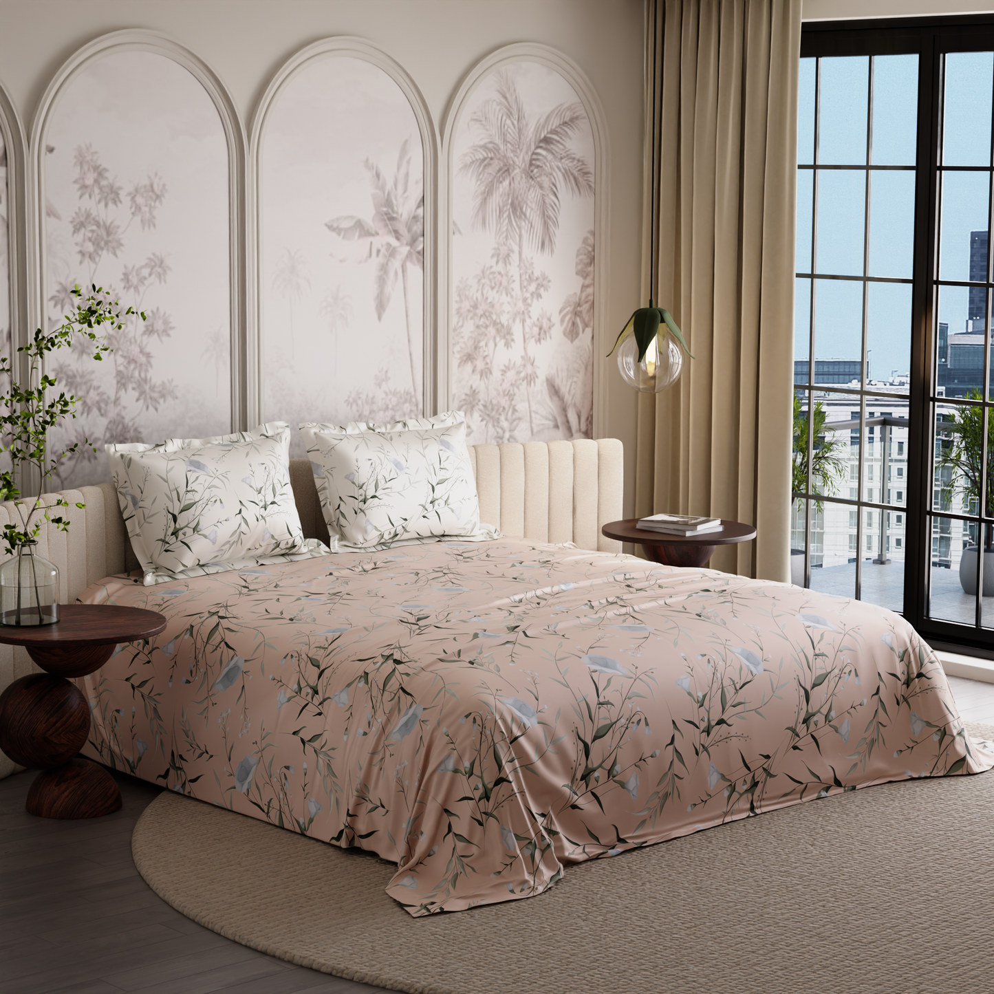 Nectar Bloom 300TC 100% Cotton Bedsheet Set