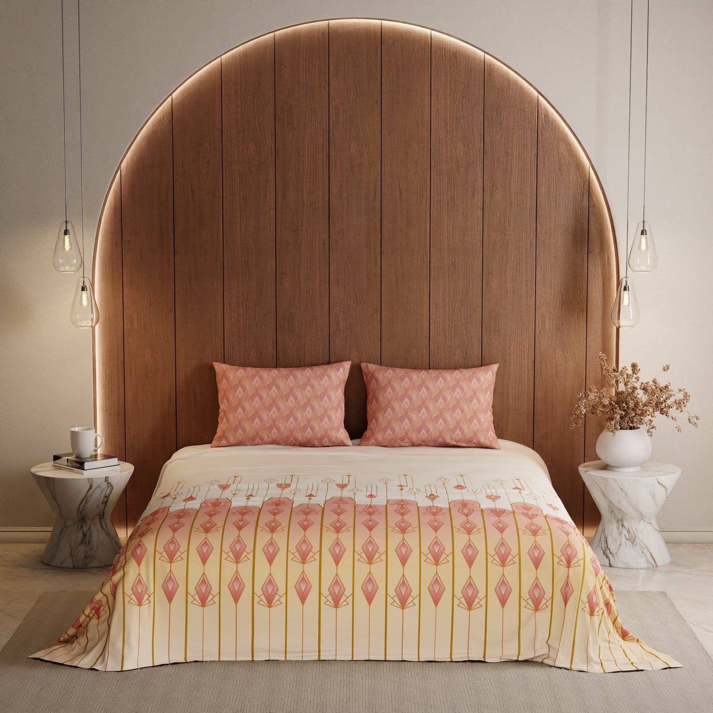 Blush Blossom Cotton Bedsheet Set