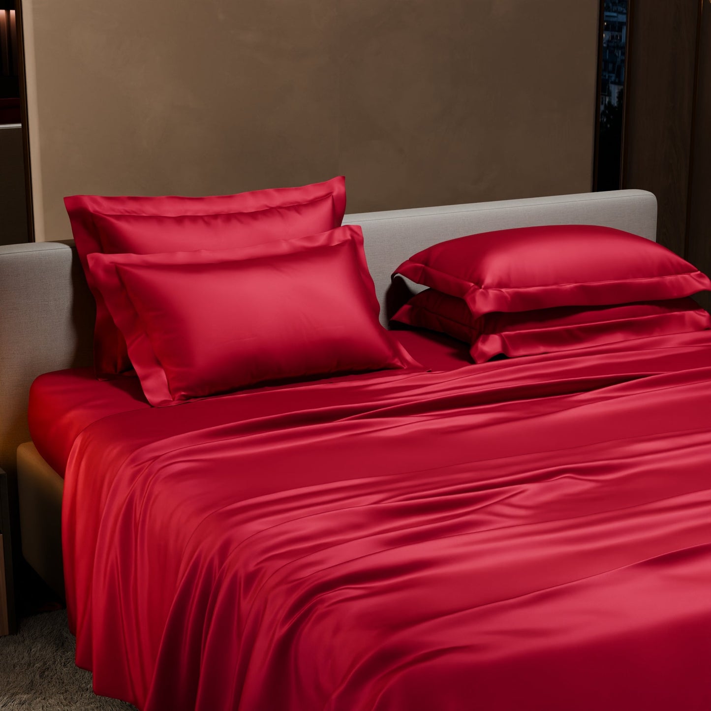 Flirty Red Flat Bedsheet Set