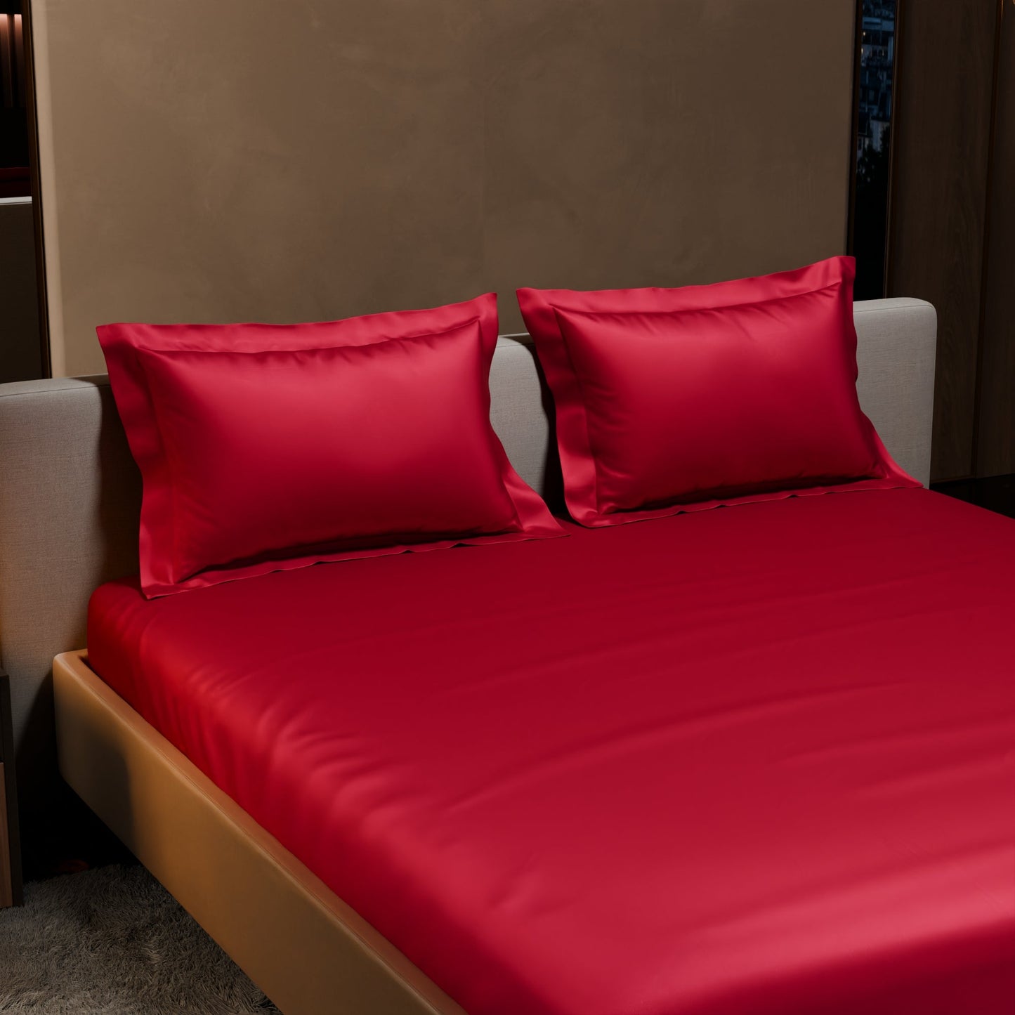 Flirty Red Fitted Bedsheet Set