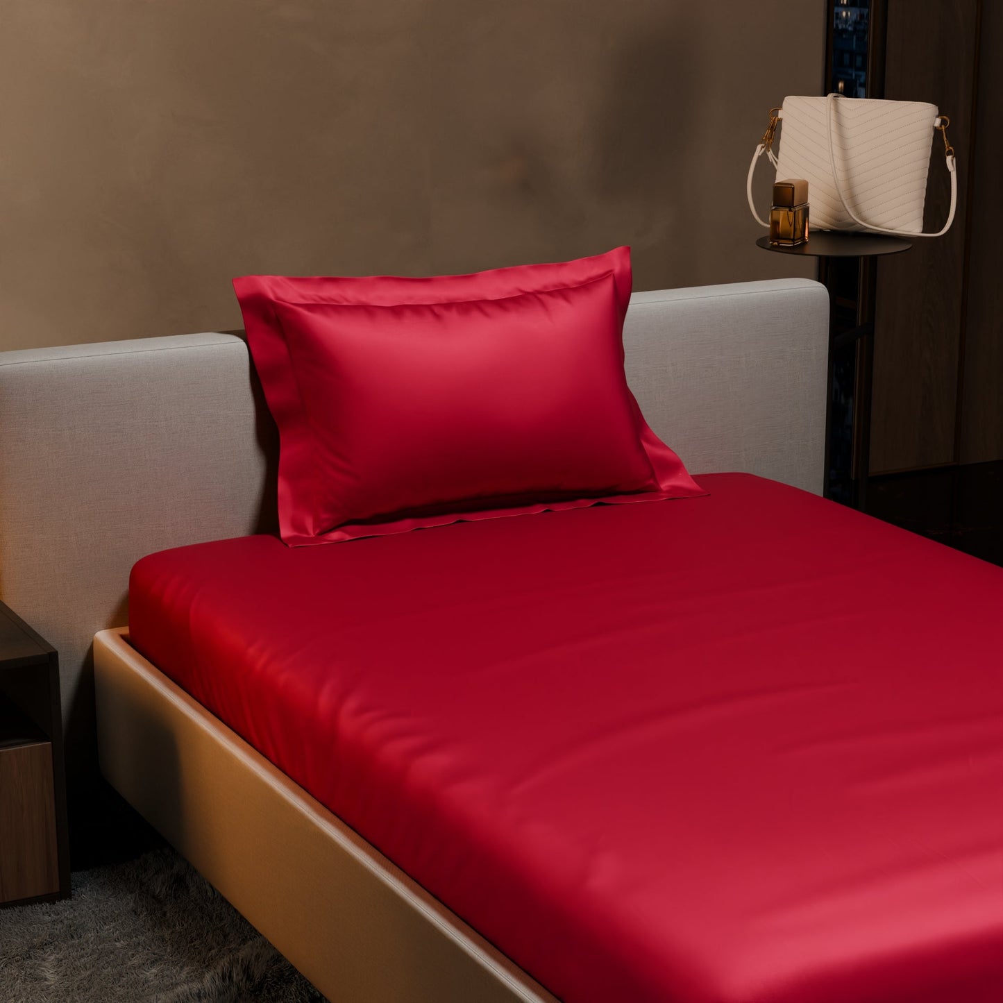 Flirty Red Fitted Bedsheet Set