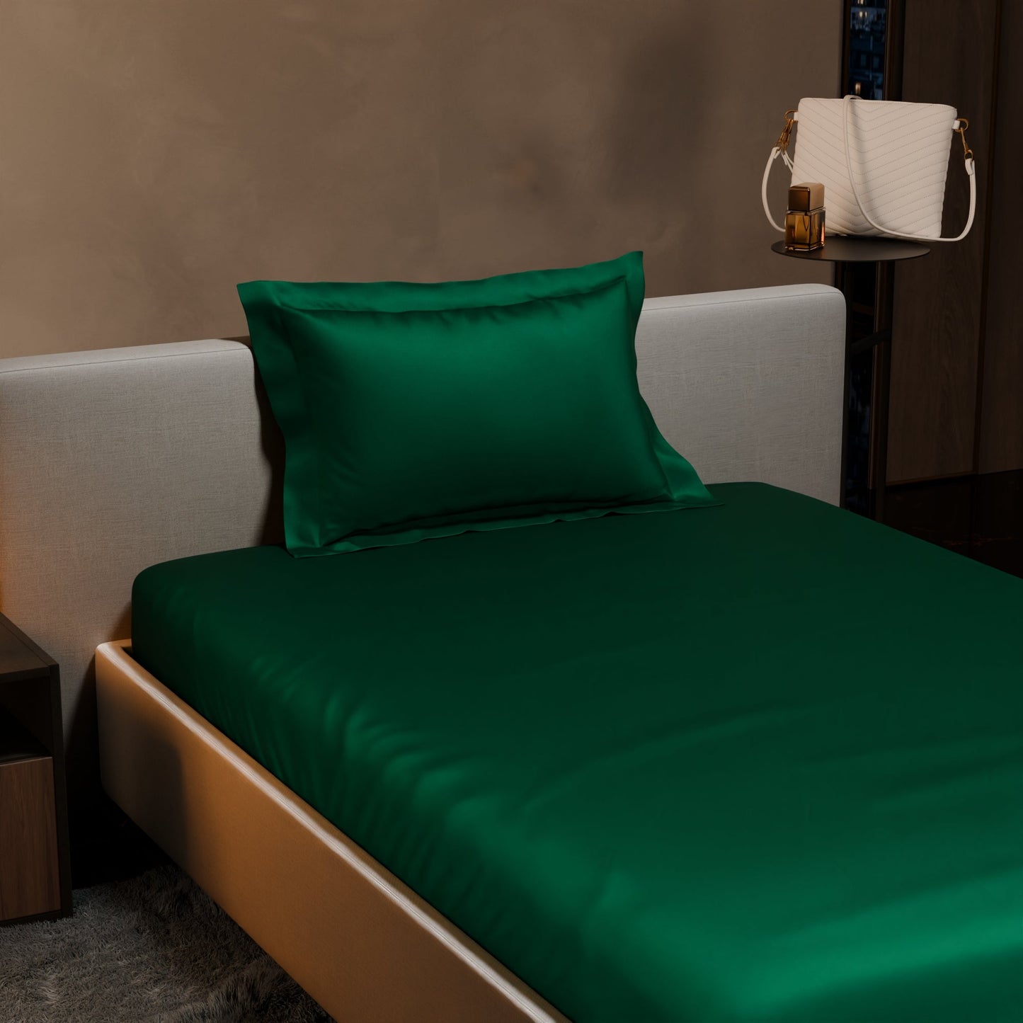 Emerald Green Fitted Bedsheet Set