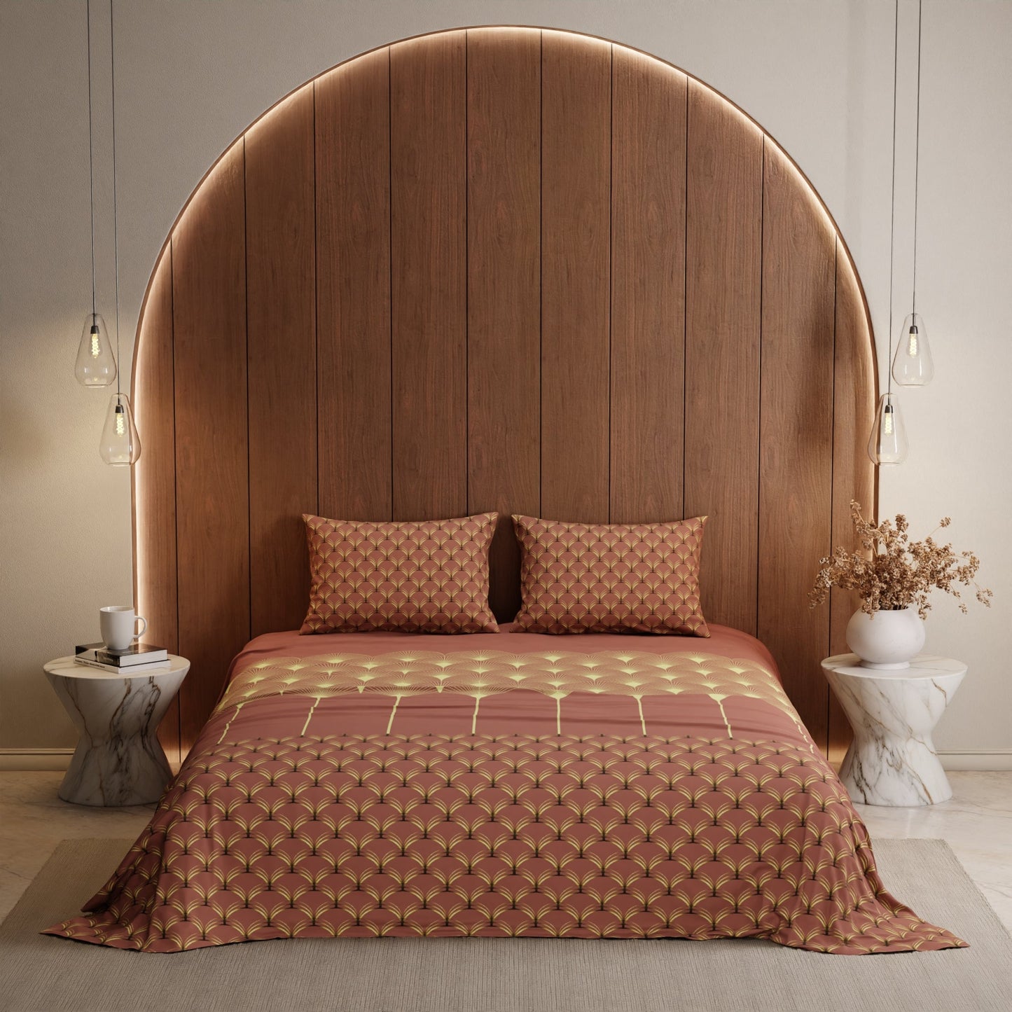 Ember Glow Cotton Bedsheet Set