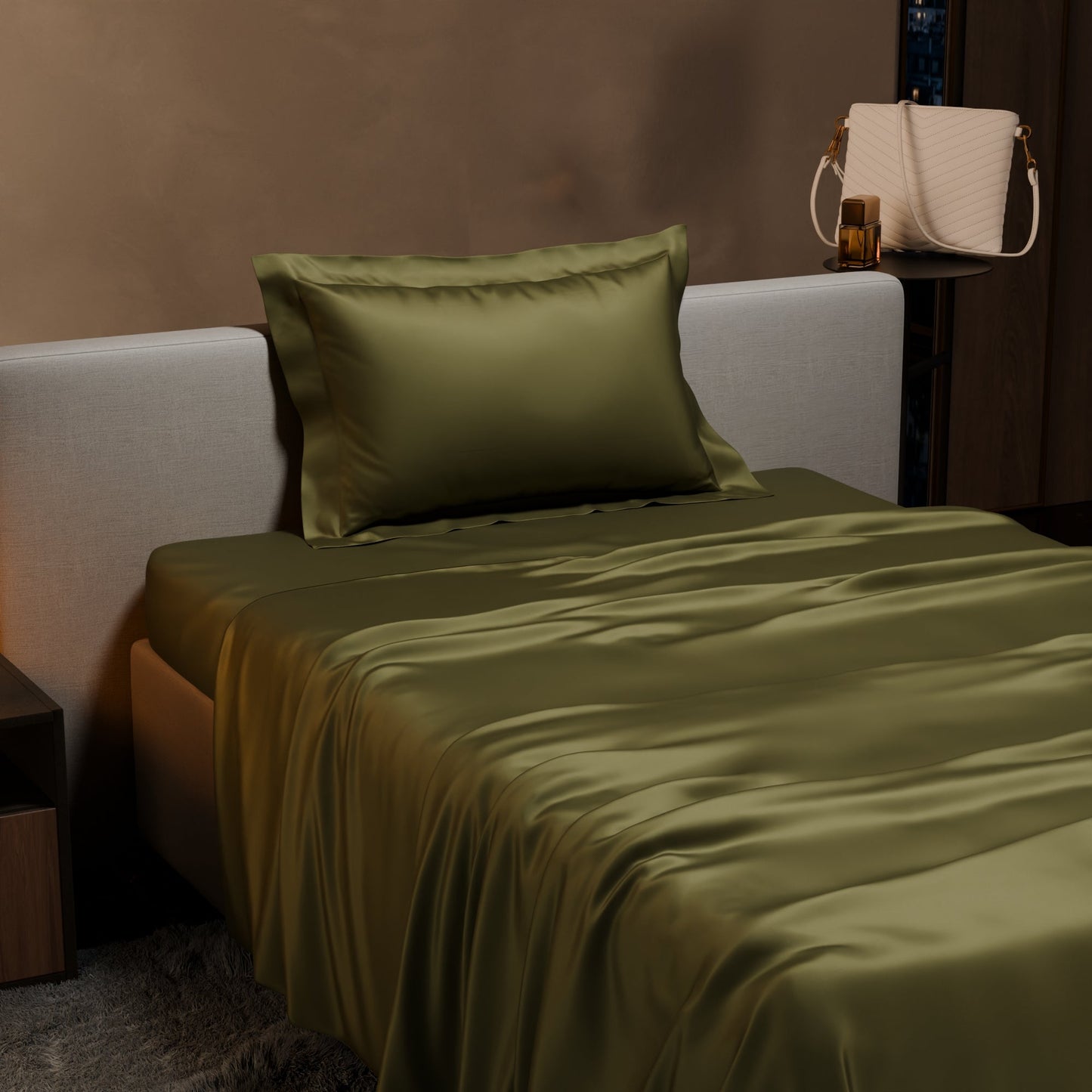 Olive Oasis Flat Bedsheet Set