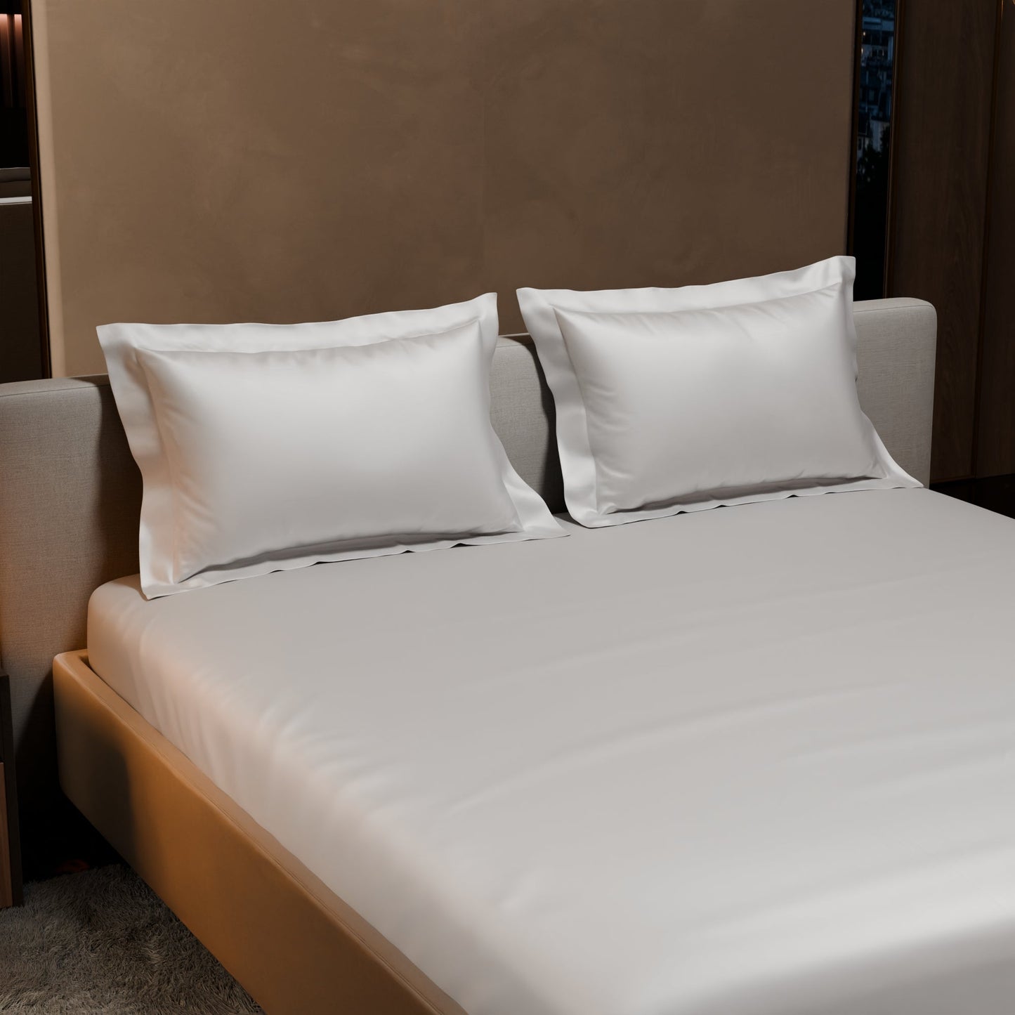 Vanilla White Fitted Bedsheet Set
