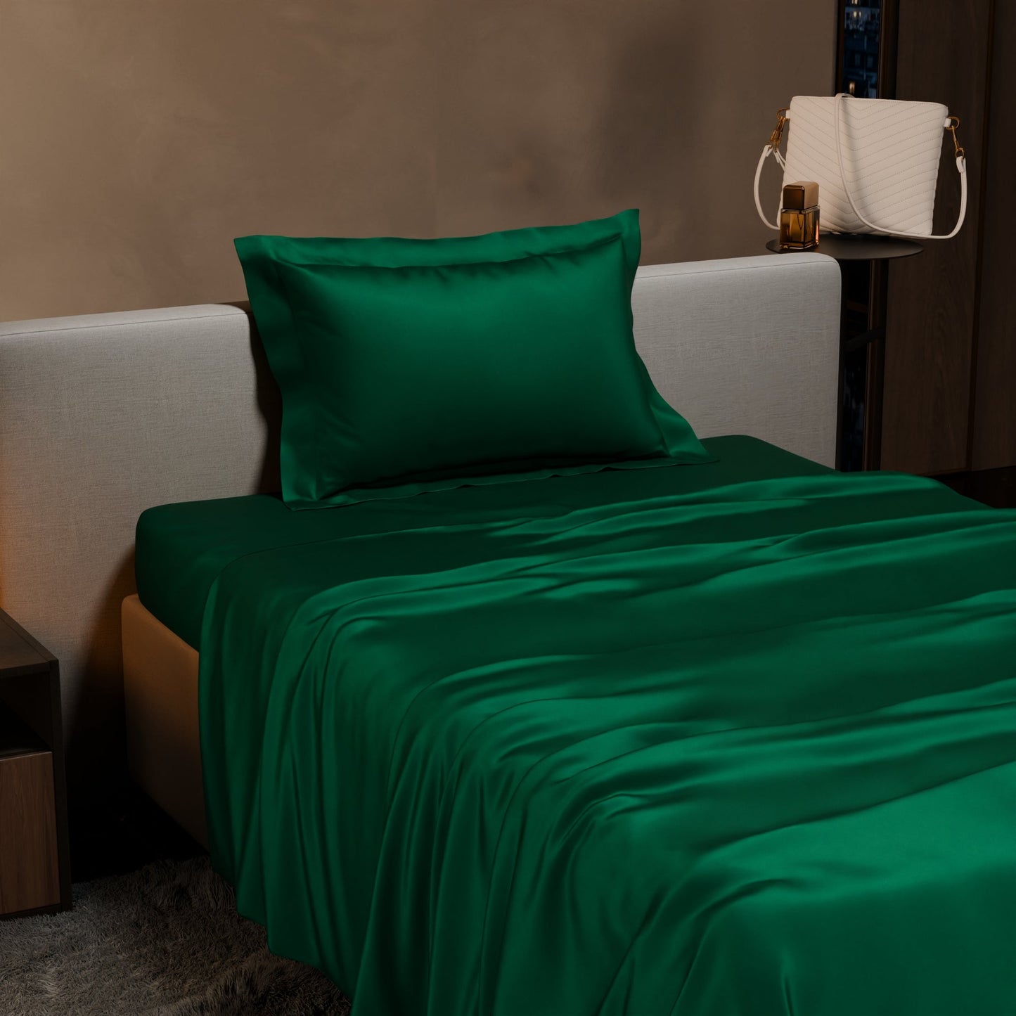 Emerald Green Flat Bedsheet Set