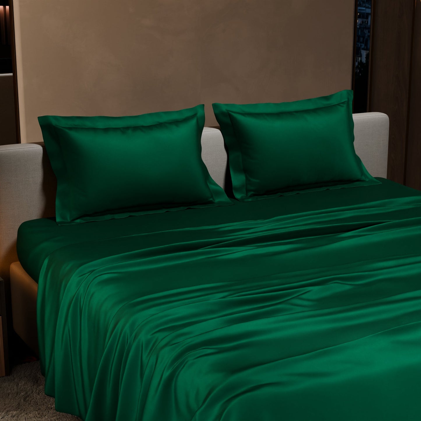 Emerald Green Flat Bedsheet Set