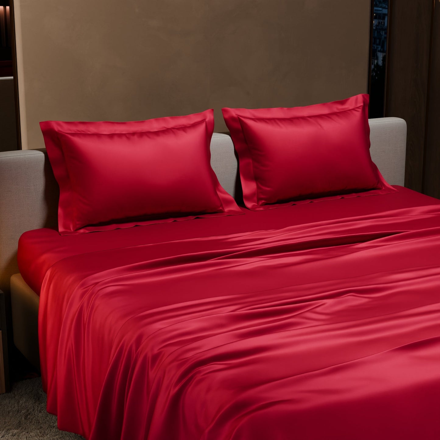 Flirty Red Flat Bedsheet Set