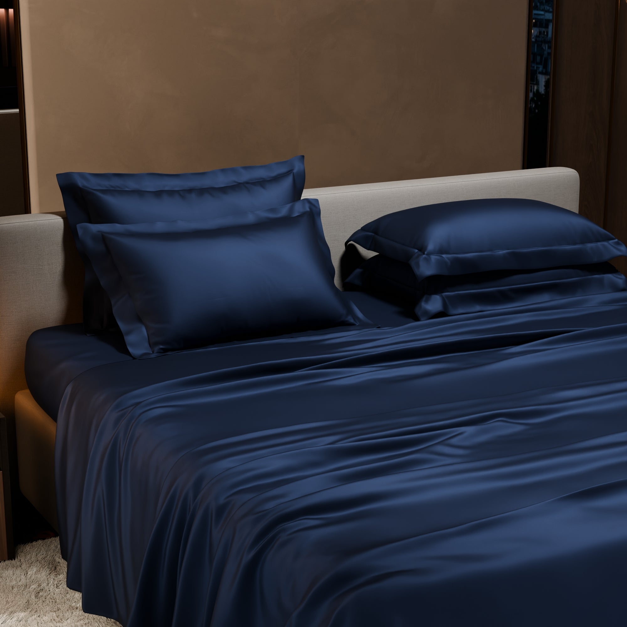Mystique Blue Flat Bedsheet Set