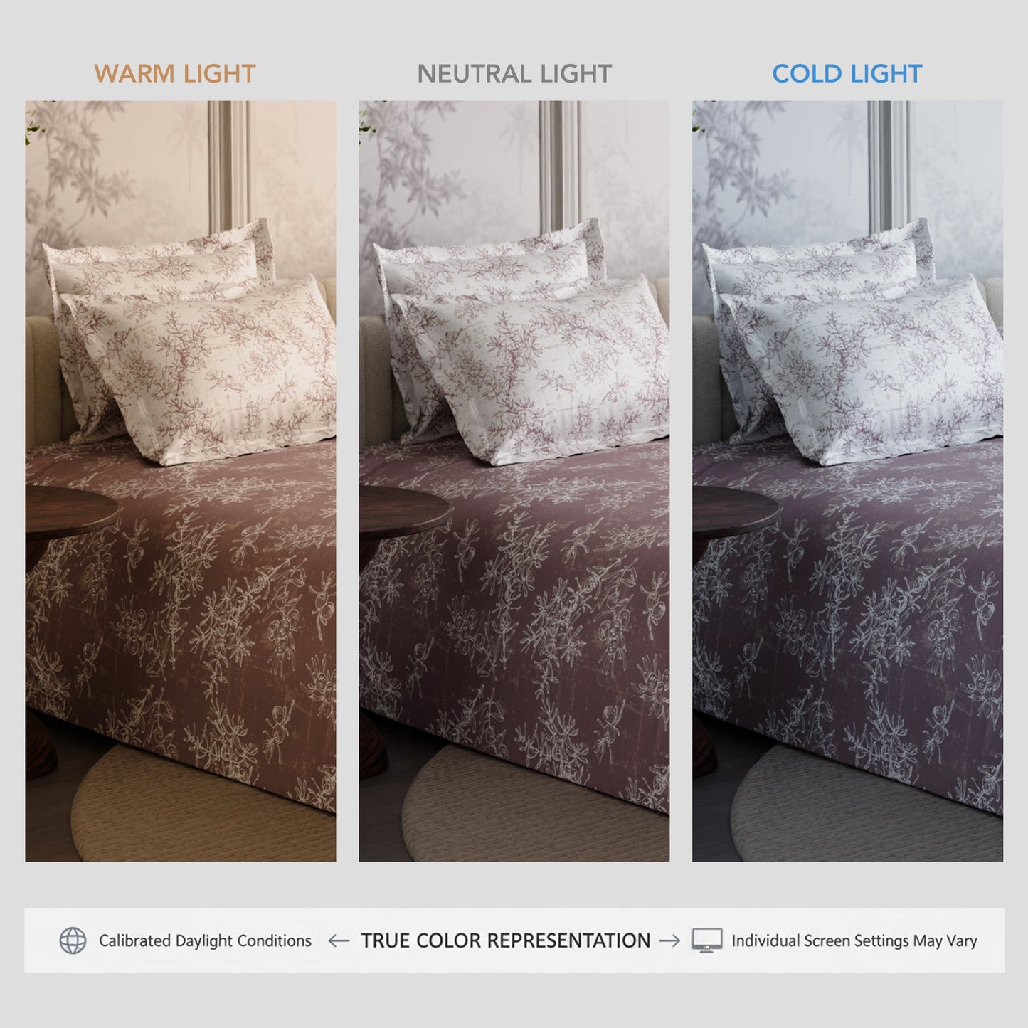 Ember Leaf 300TC 100% Cotton Bedsheet Set
