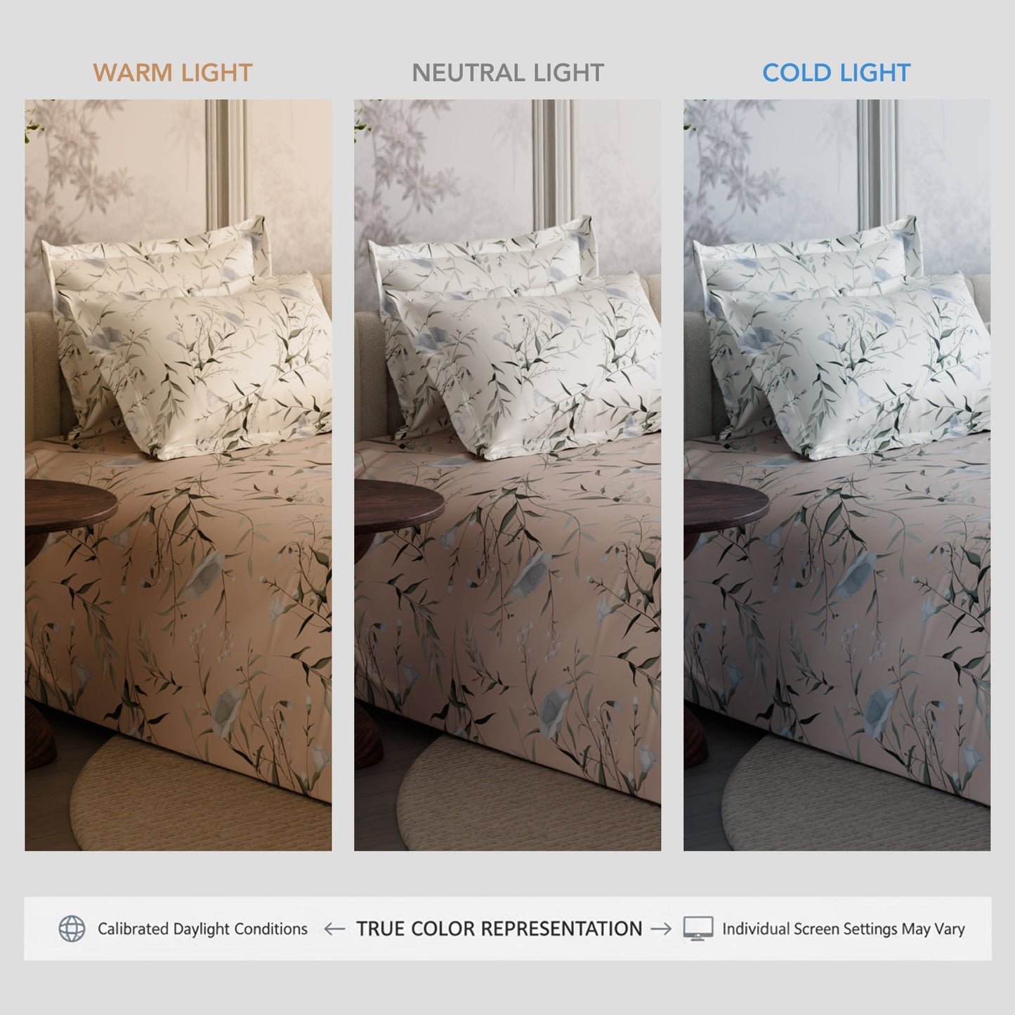 Nectar Bloom 300TC 100% Cotton Bedsheet Set