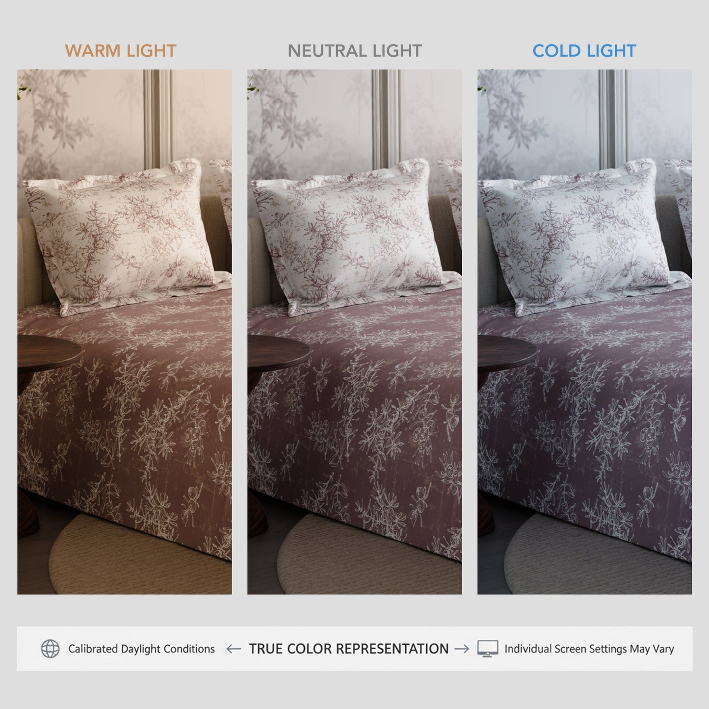 Ember Leaf 300TC 100% Cotton Bedsheet Set