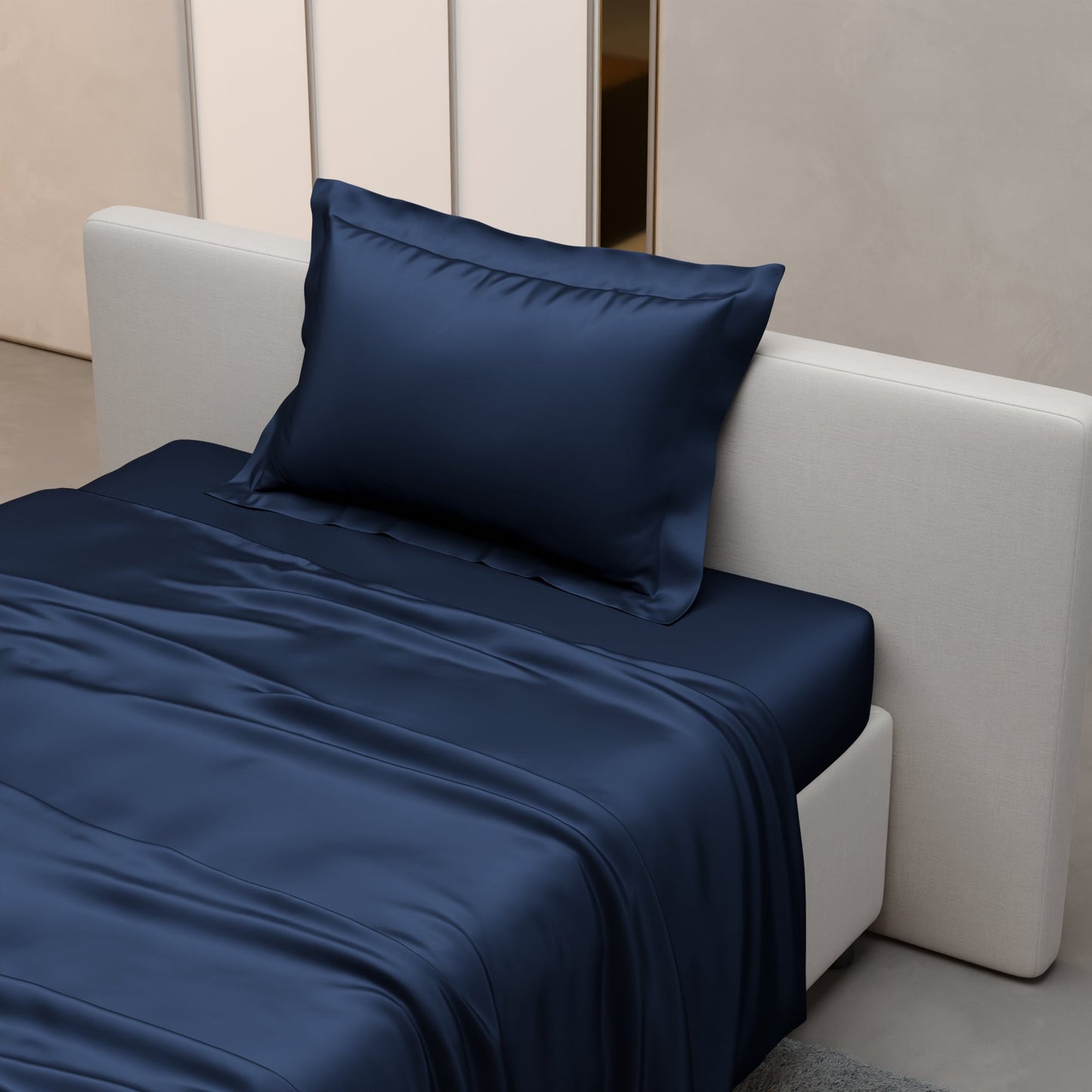 Mystique Blue Flat Bedsheet Set