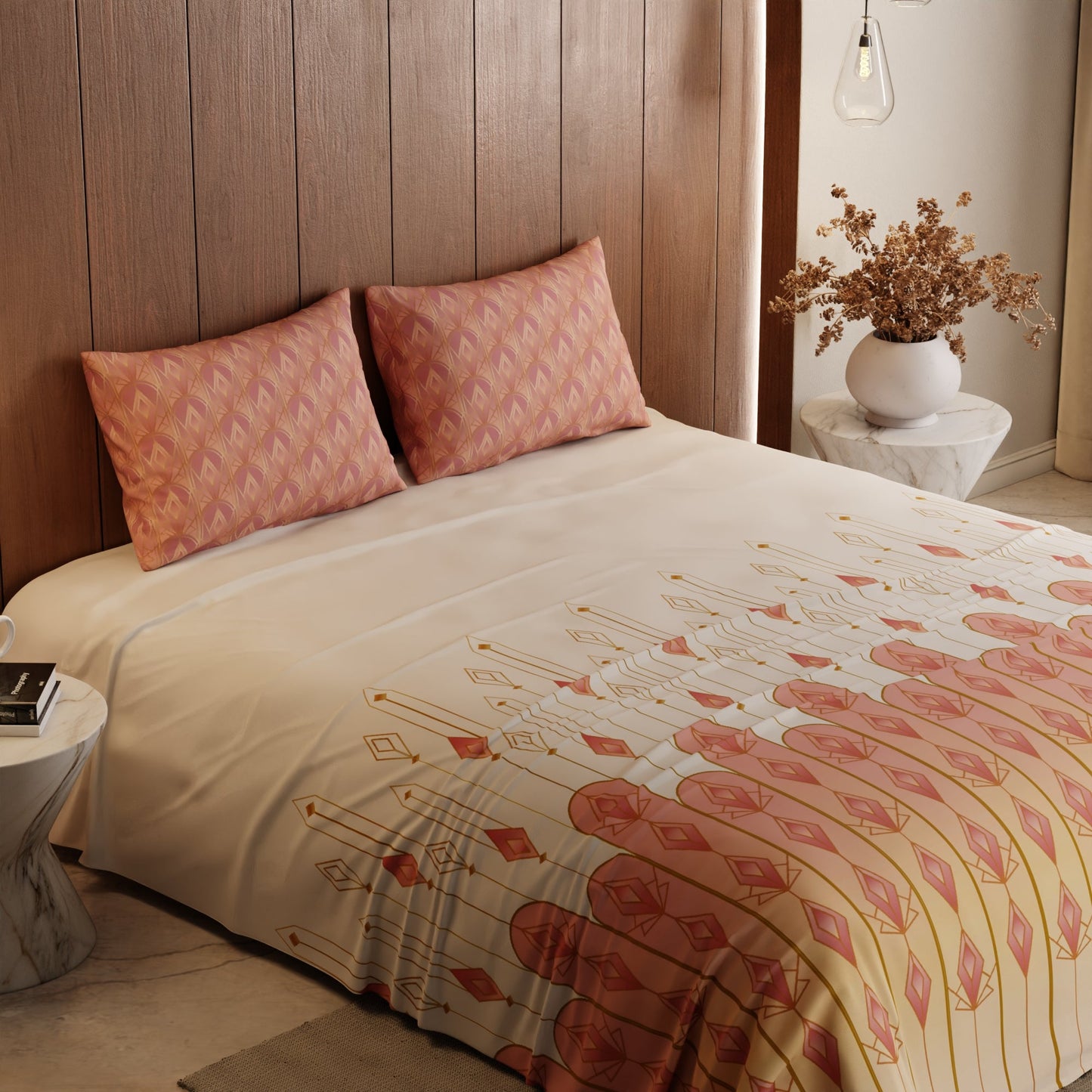 Blush Blossom Cotton Bedsheet Set