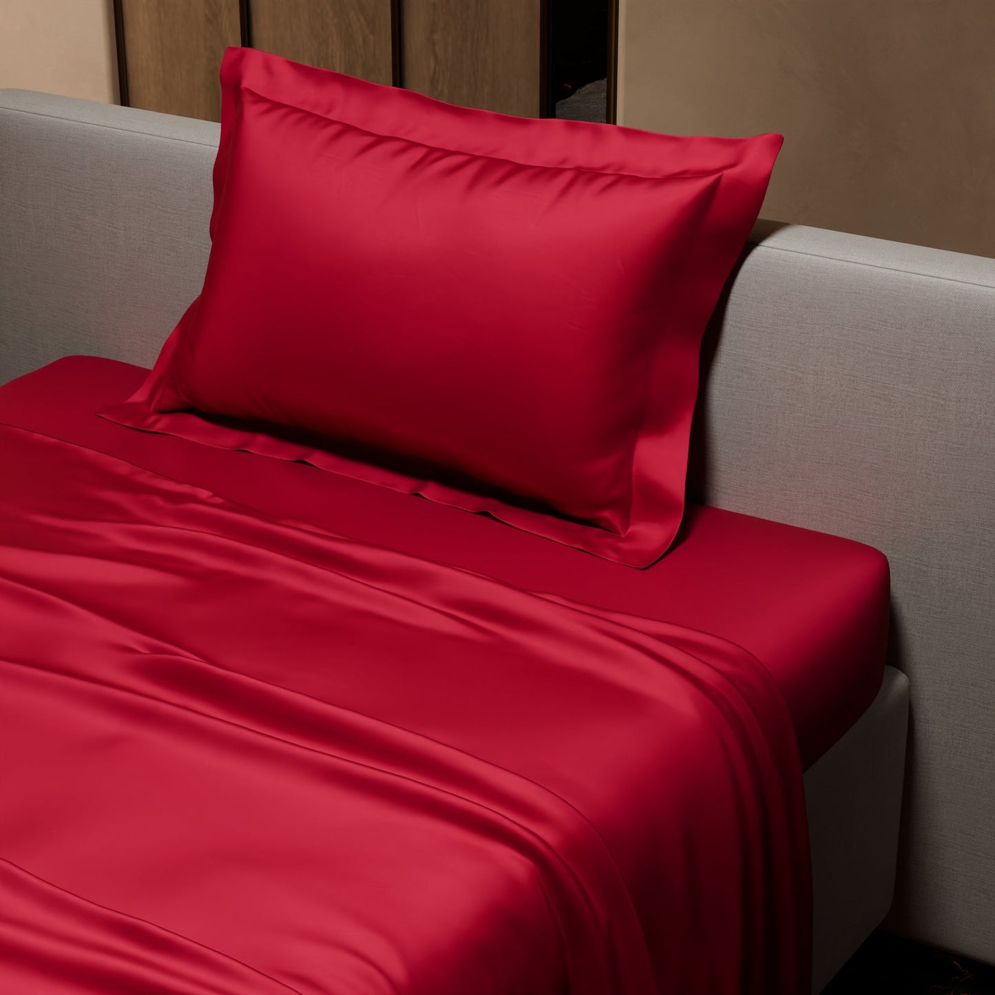 Flirty Red Flat Bedsheet Set
