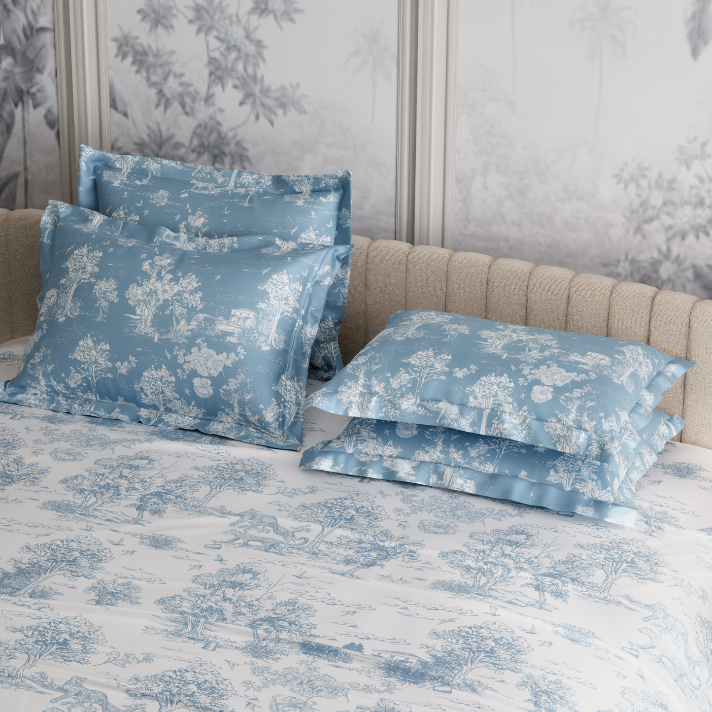 Snow Flower 300TC 100% Cotton Bedsheet Set
