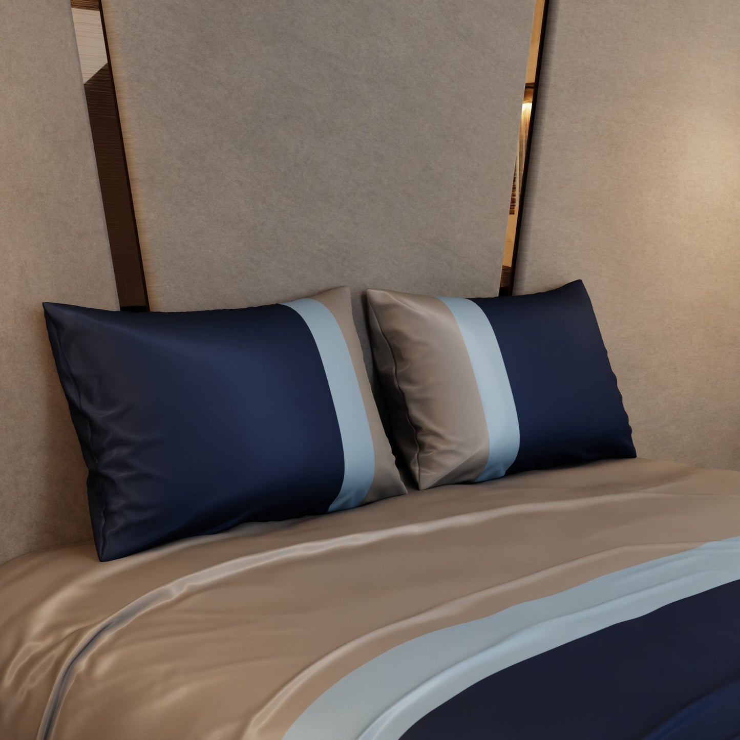 Elegant Tri-Stripes Bedsheet Set