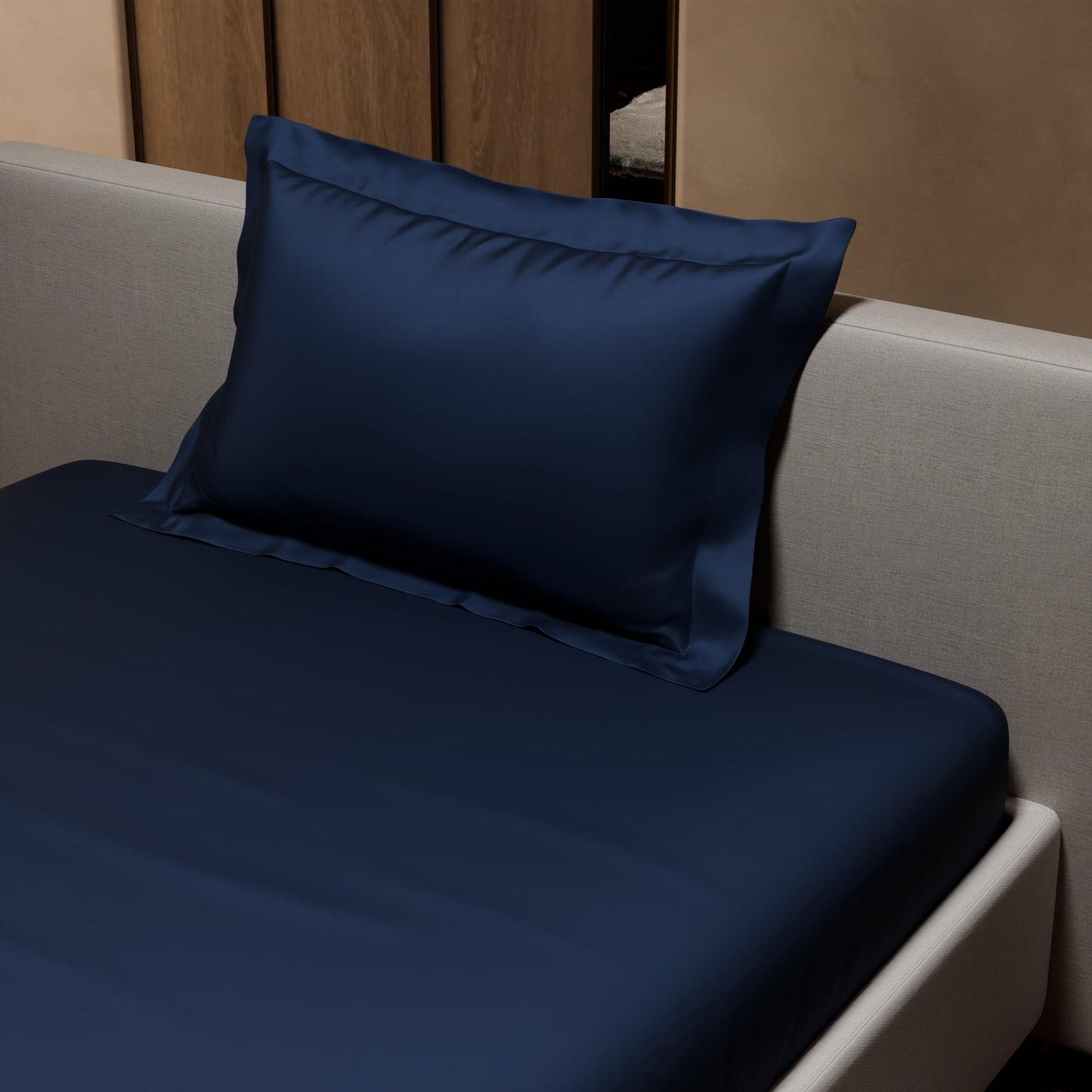 Mystique Blue Fitted Bedsheet Set