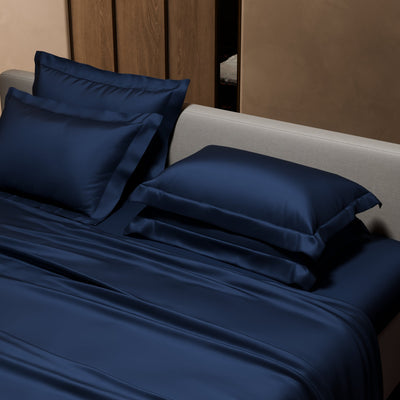 Mystique Blue Flat Bedsheet Set