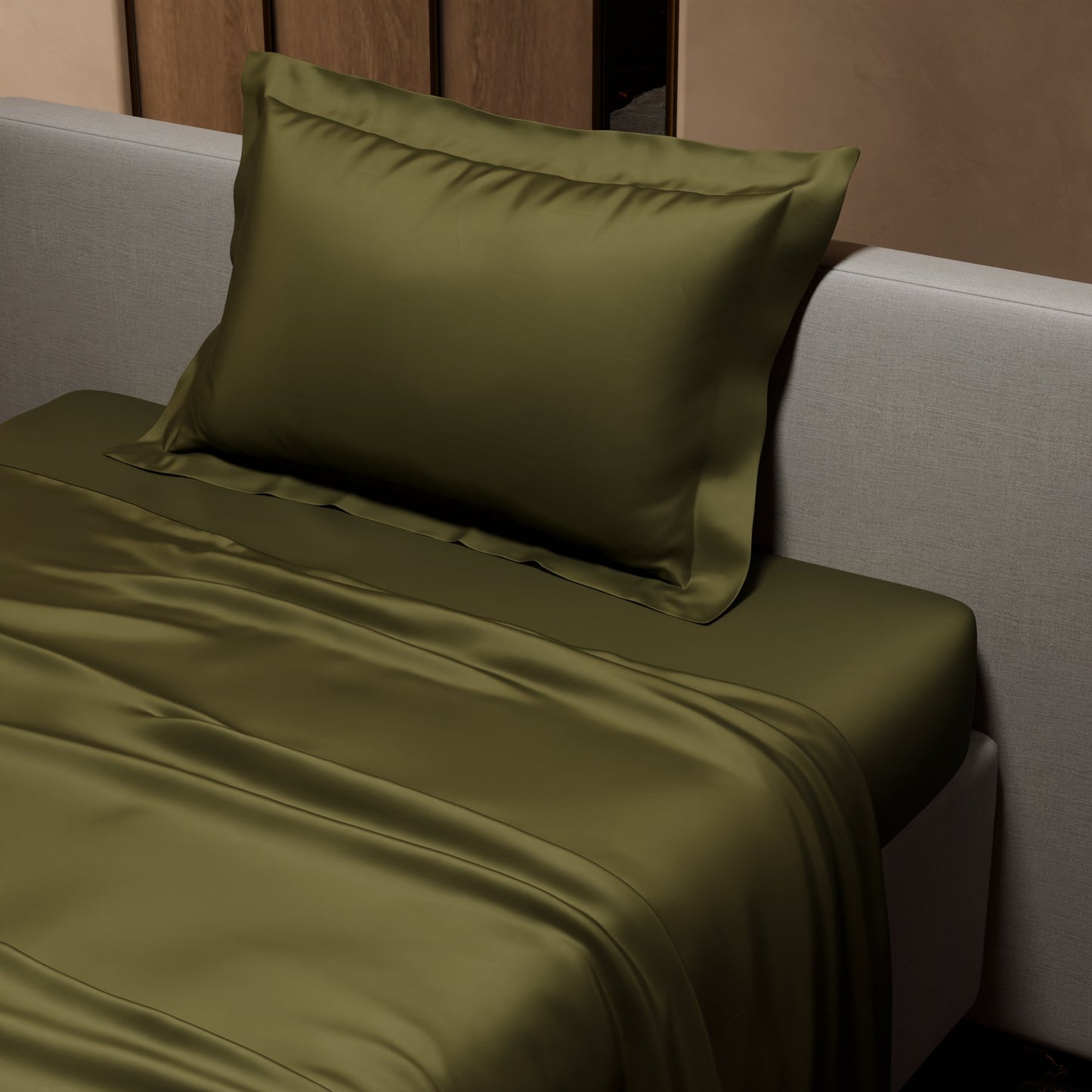 Olive Oasis Flat Bedsheet Set