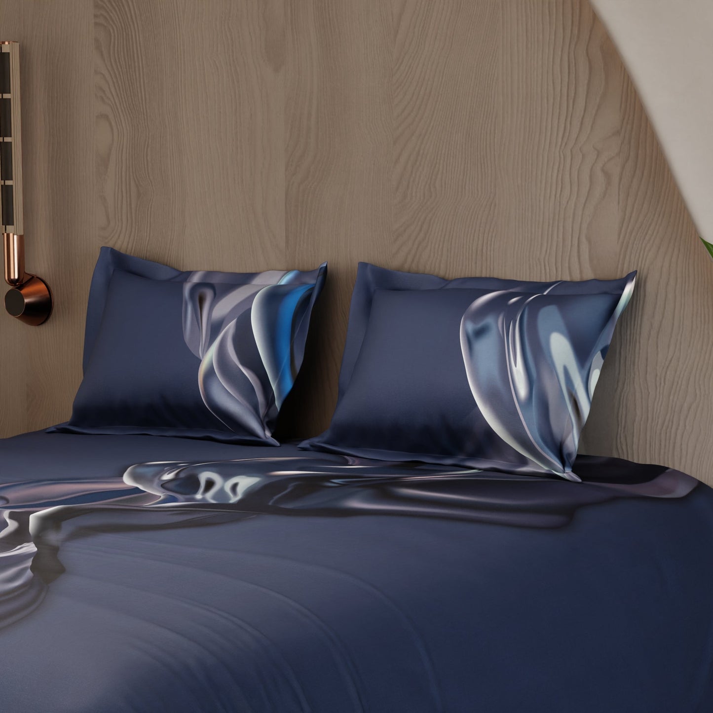 Midnight Cascade 100% Cotton Bedsheet Set