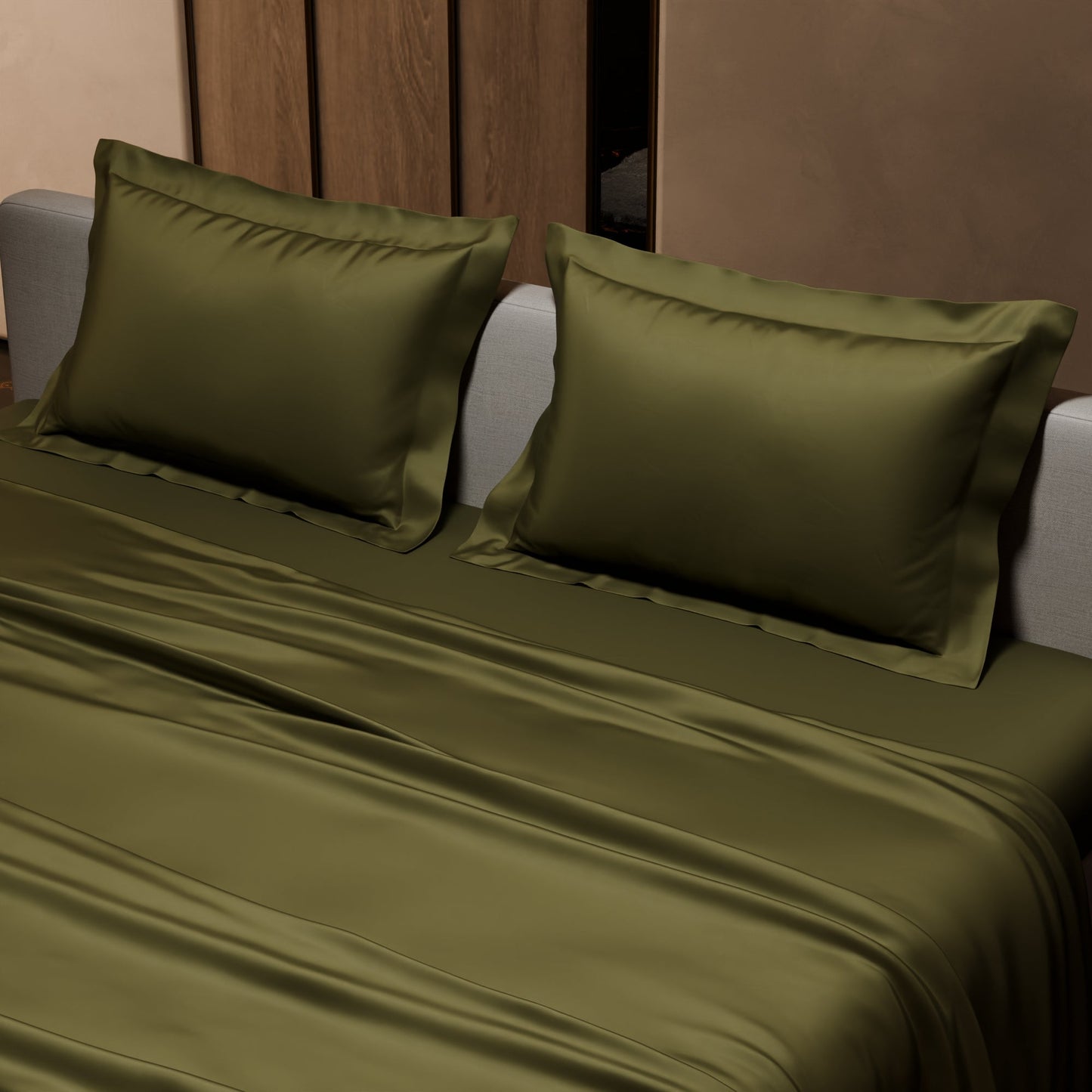 Olive Oasis Flat Bedsheet Set