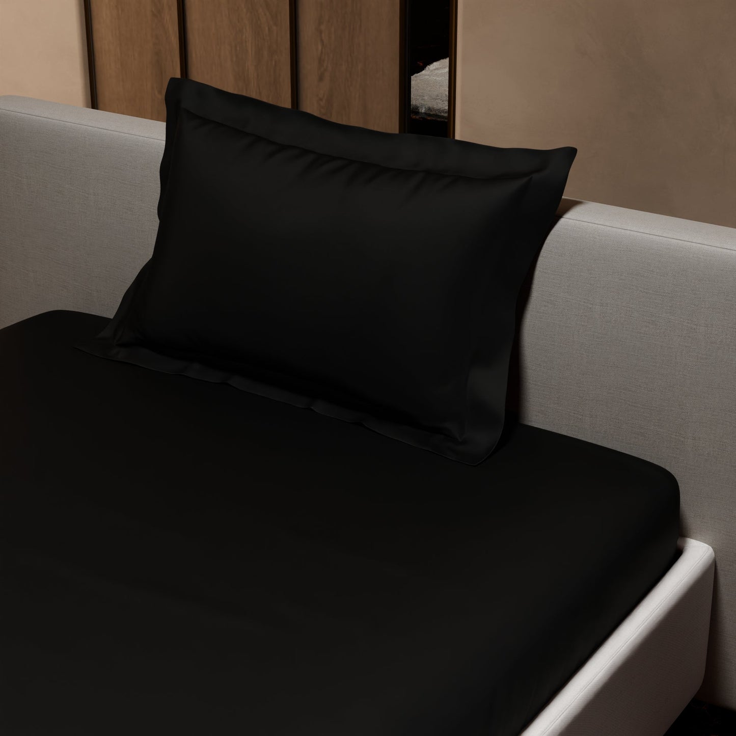 Midnight Black Fitted Bedsheet Set