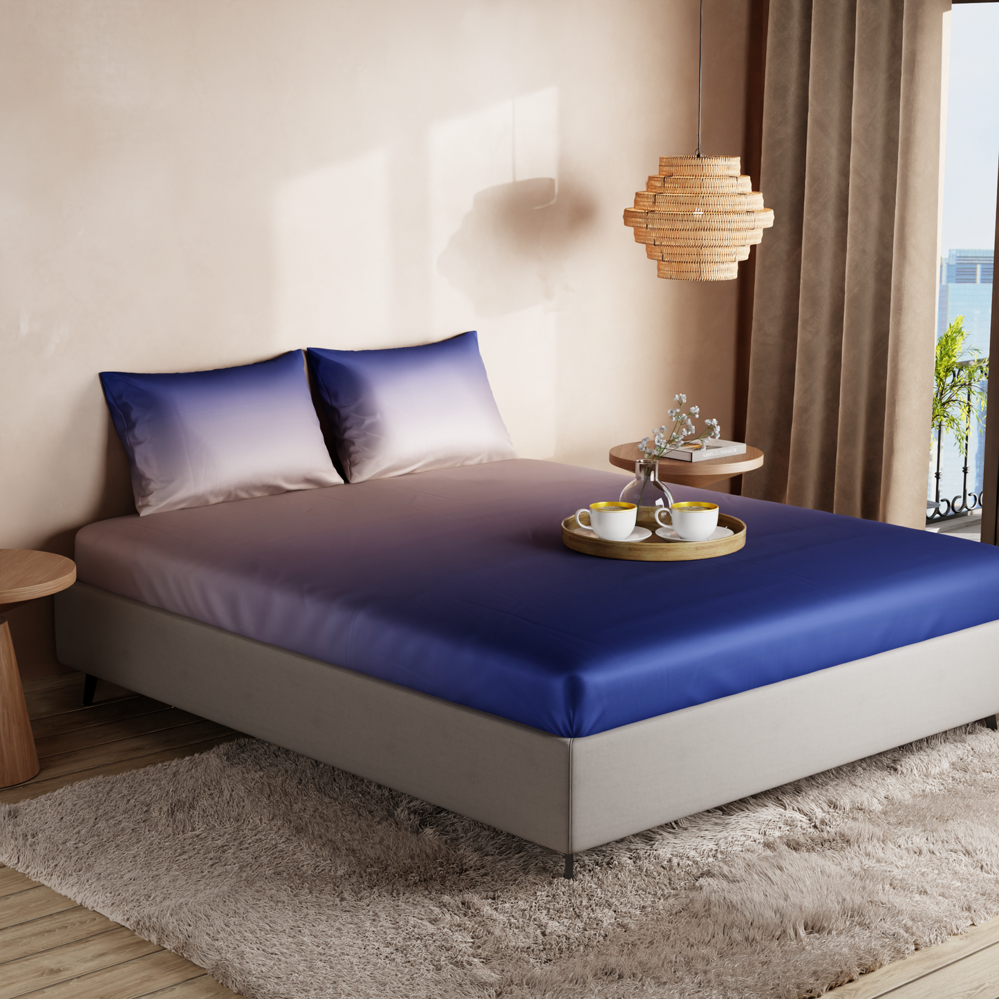 Evening Glow Fitted Bedsheet Set