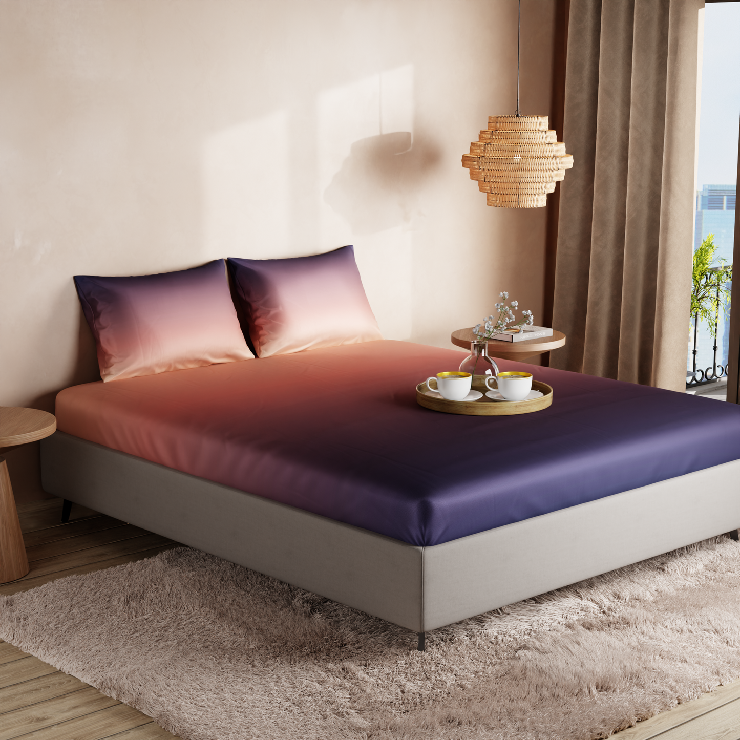 Sunset Kiss Fitted Bedsheet Set