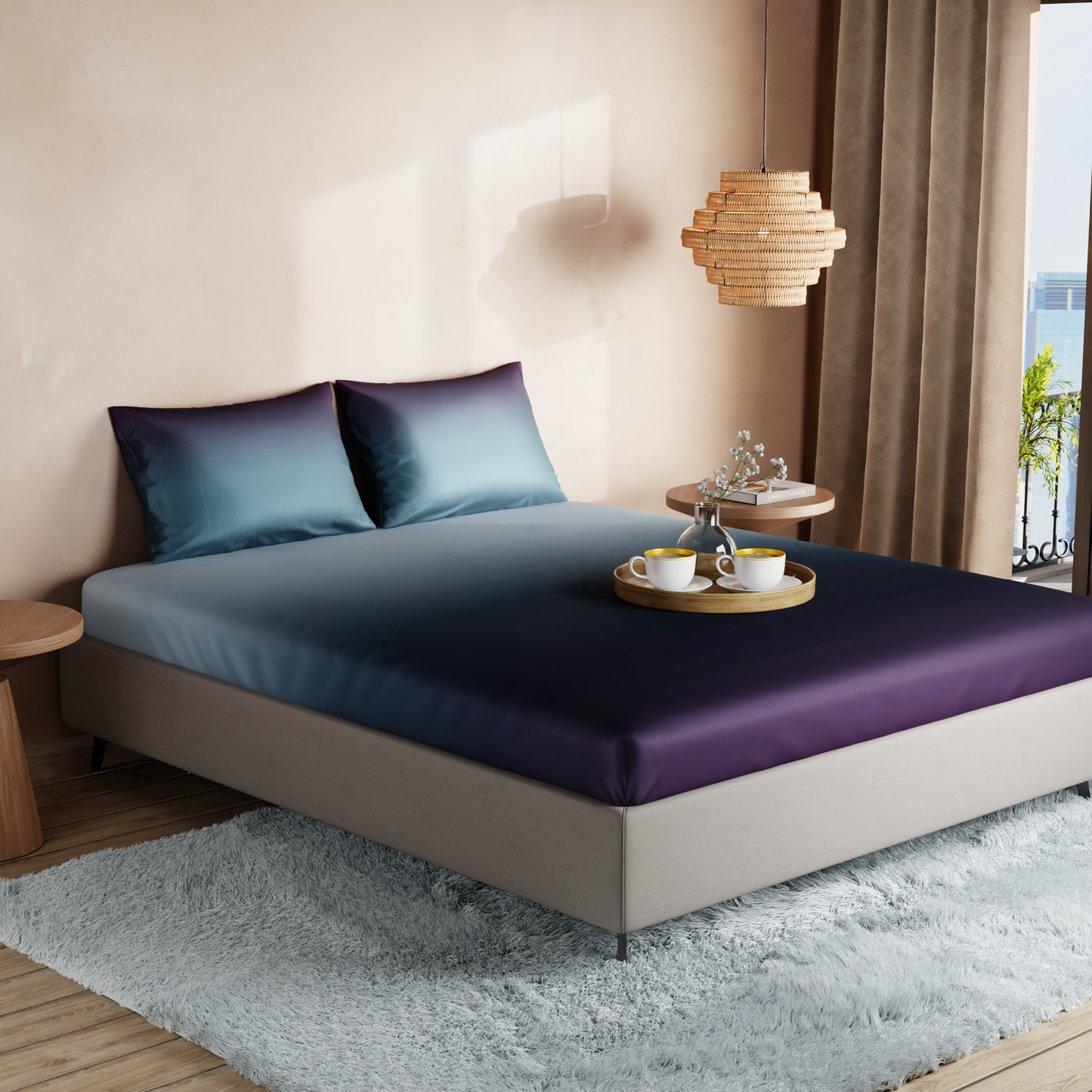 Lover's Dusk Fitted Bedsheet Set