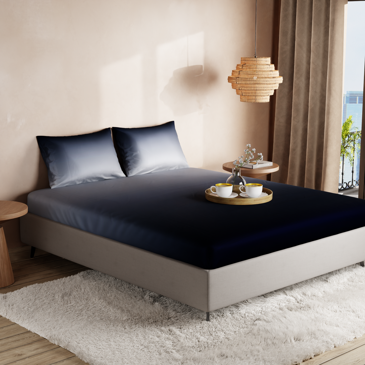 Moonlit Embrace Fitted Bedsheet Set
