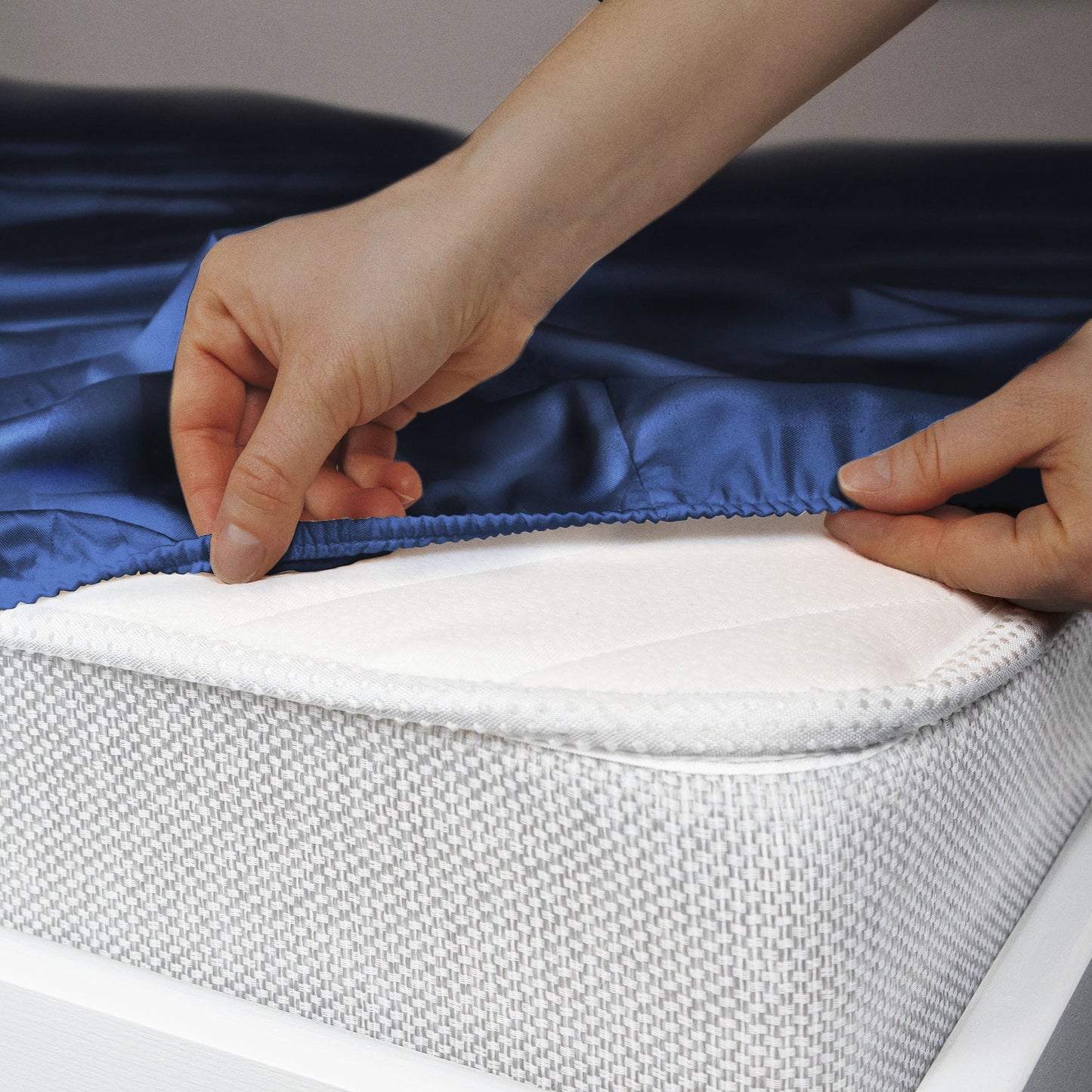 Mystique Blue Fitted Bedsheet Set
