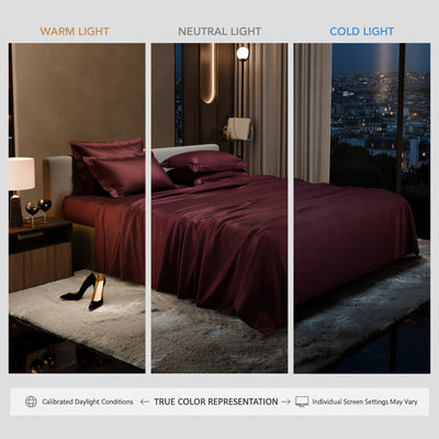 Velvet Wine Flat Bedsheet Set
