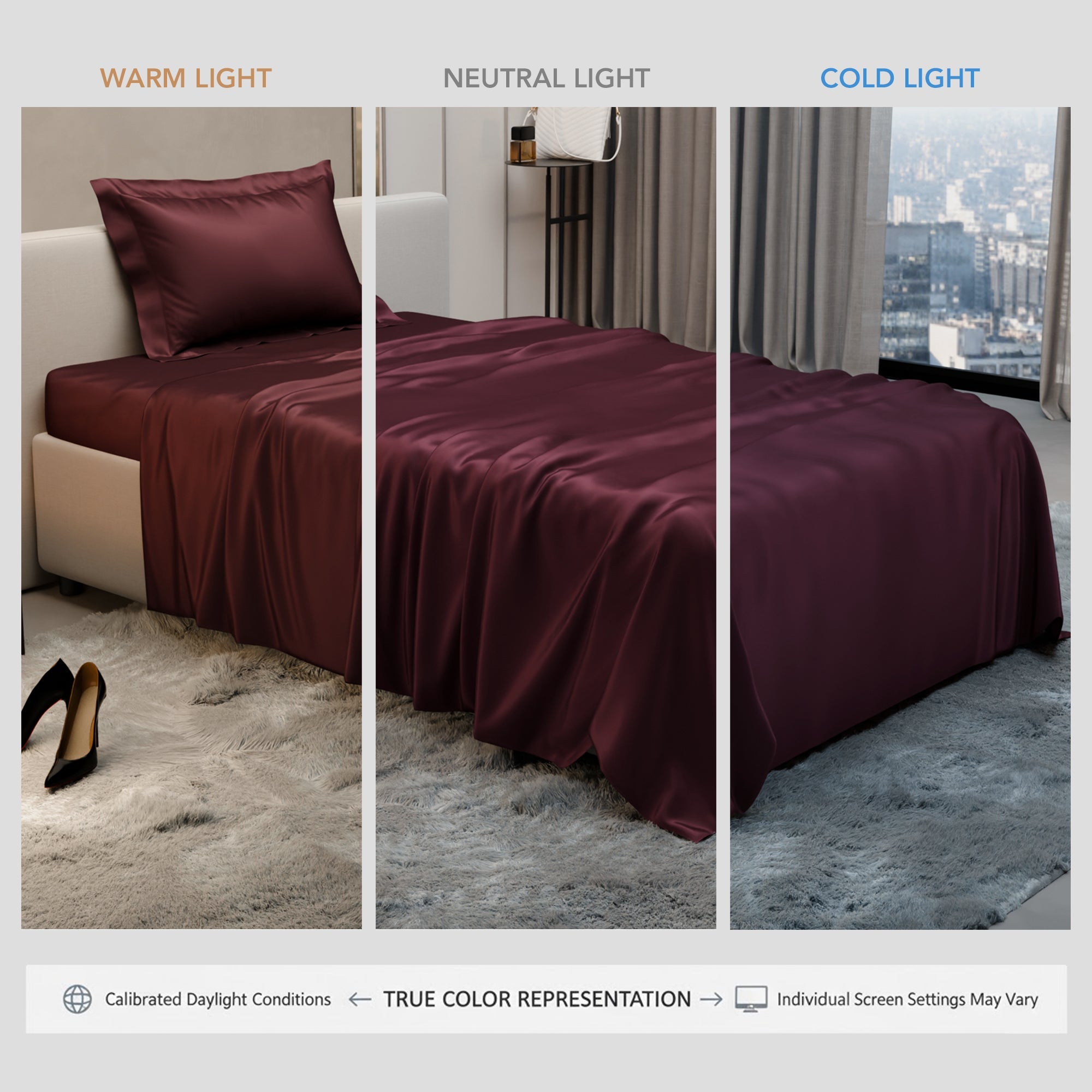 Velvet Wine Flat Bedsheet Set