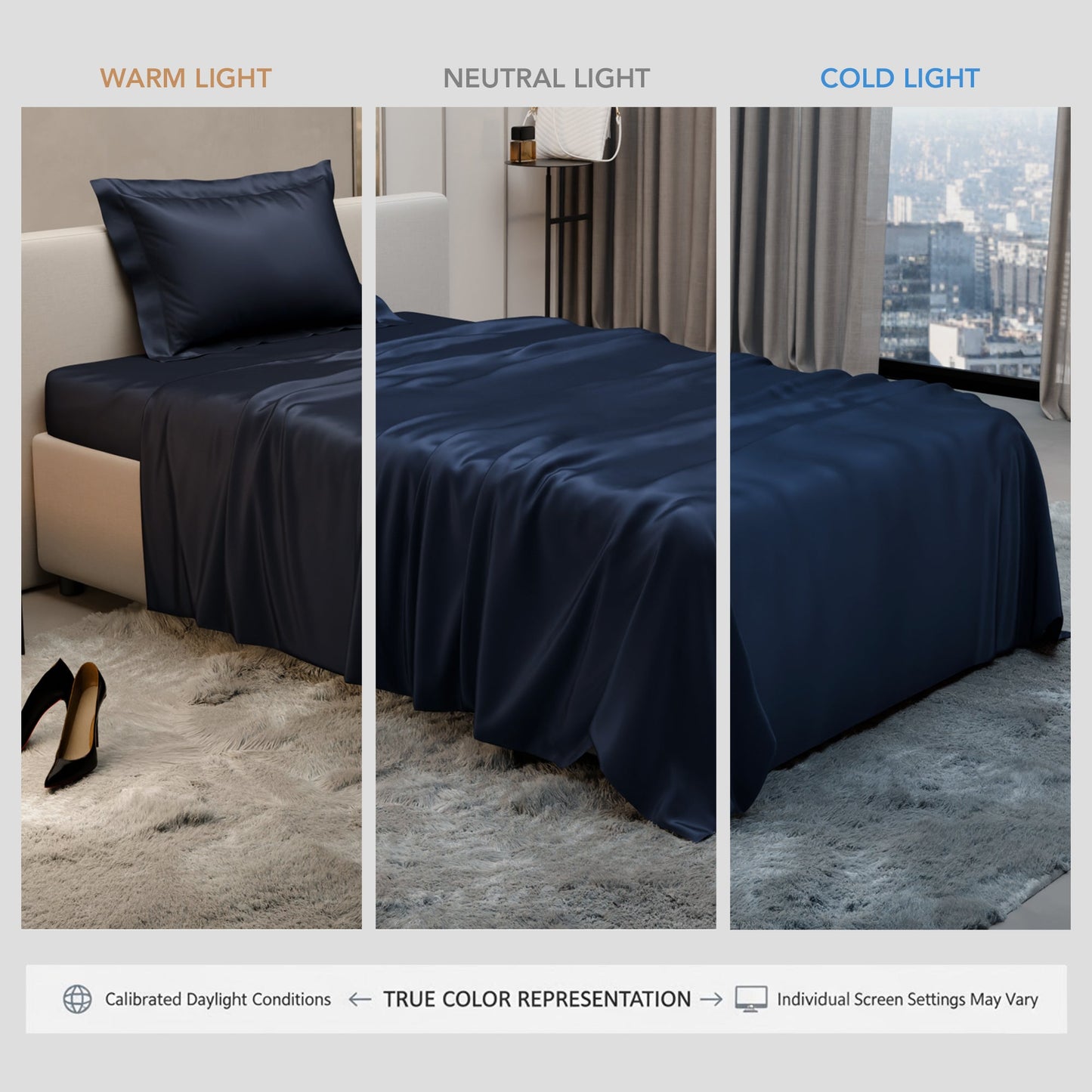 Mystique Blue Flat Bedsheet Set