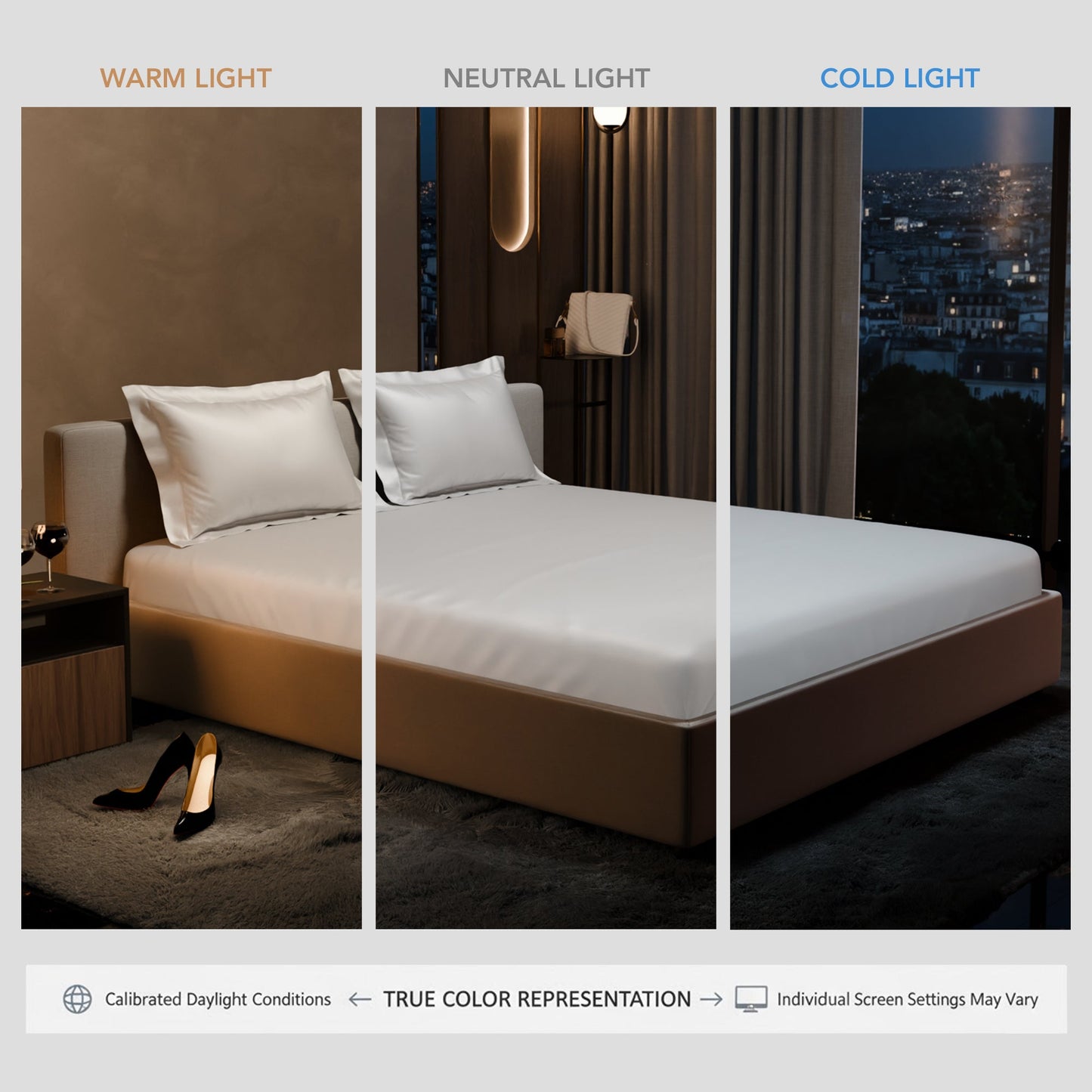 Vanilla White Fitted Bedsheet Set