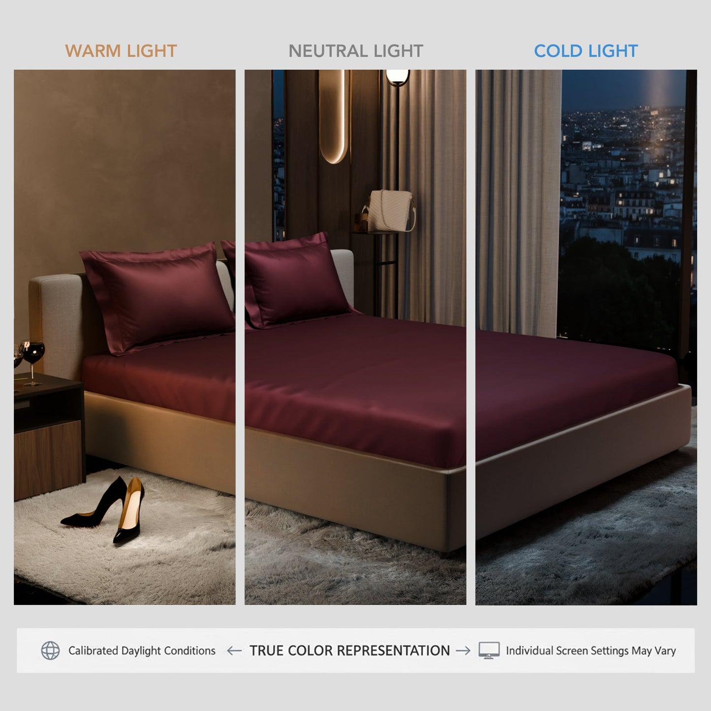 Velvet Wine Fitted Bedsheet Set