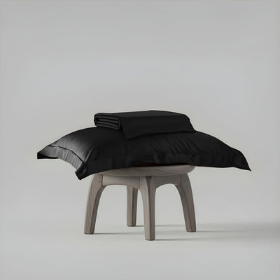Midnight Black Flat Bedsheet Set