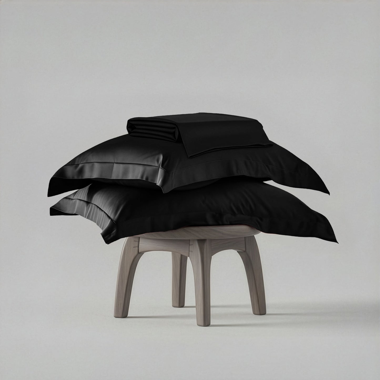 Midnight Black Flat Bedsheet Set