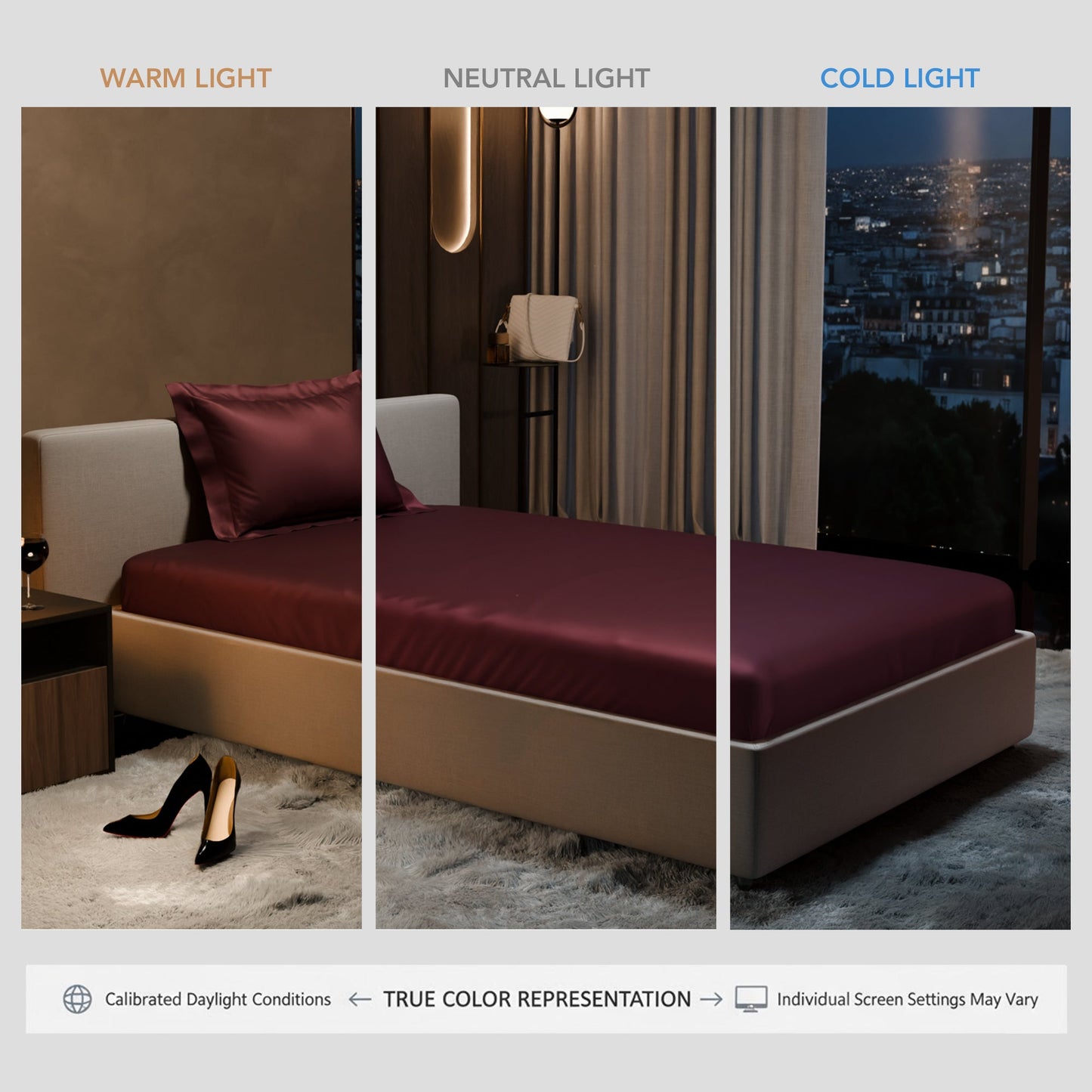 Velvet Wine Fitted Bedsheet Set