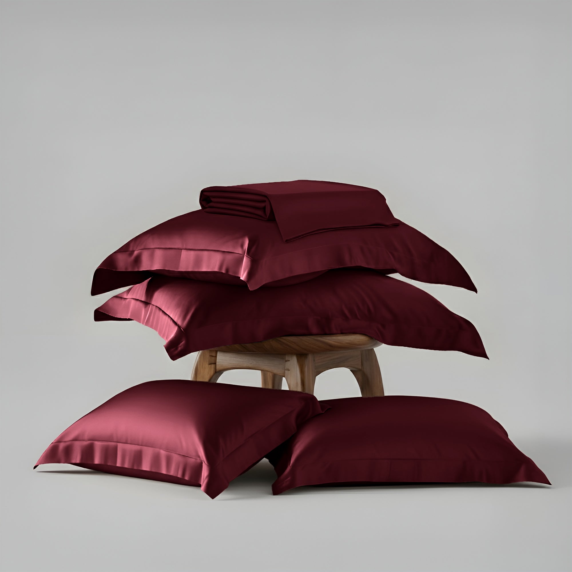 Velvet Wine Flat Bedsheet Set
