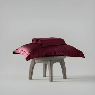 Velvet Wine Flat Bedsheet Set