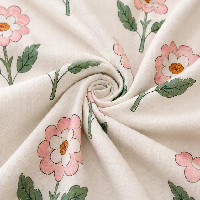 Rosette Meadow Floral King Size Bedsheet Set (1 Bedsheet, 2 Pillow Covers)